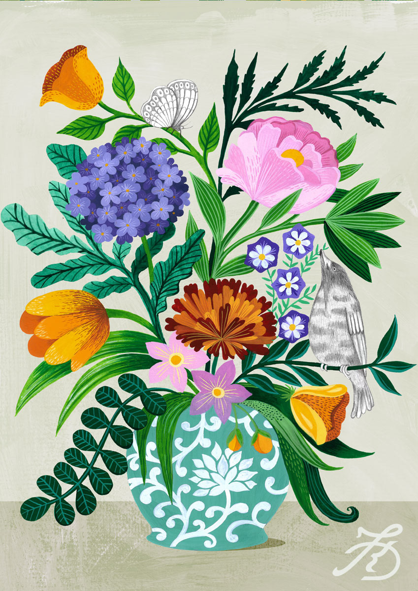 Illustration einer Blumenvase 
