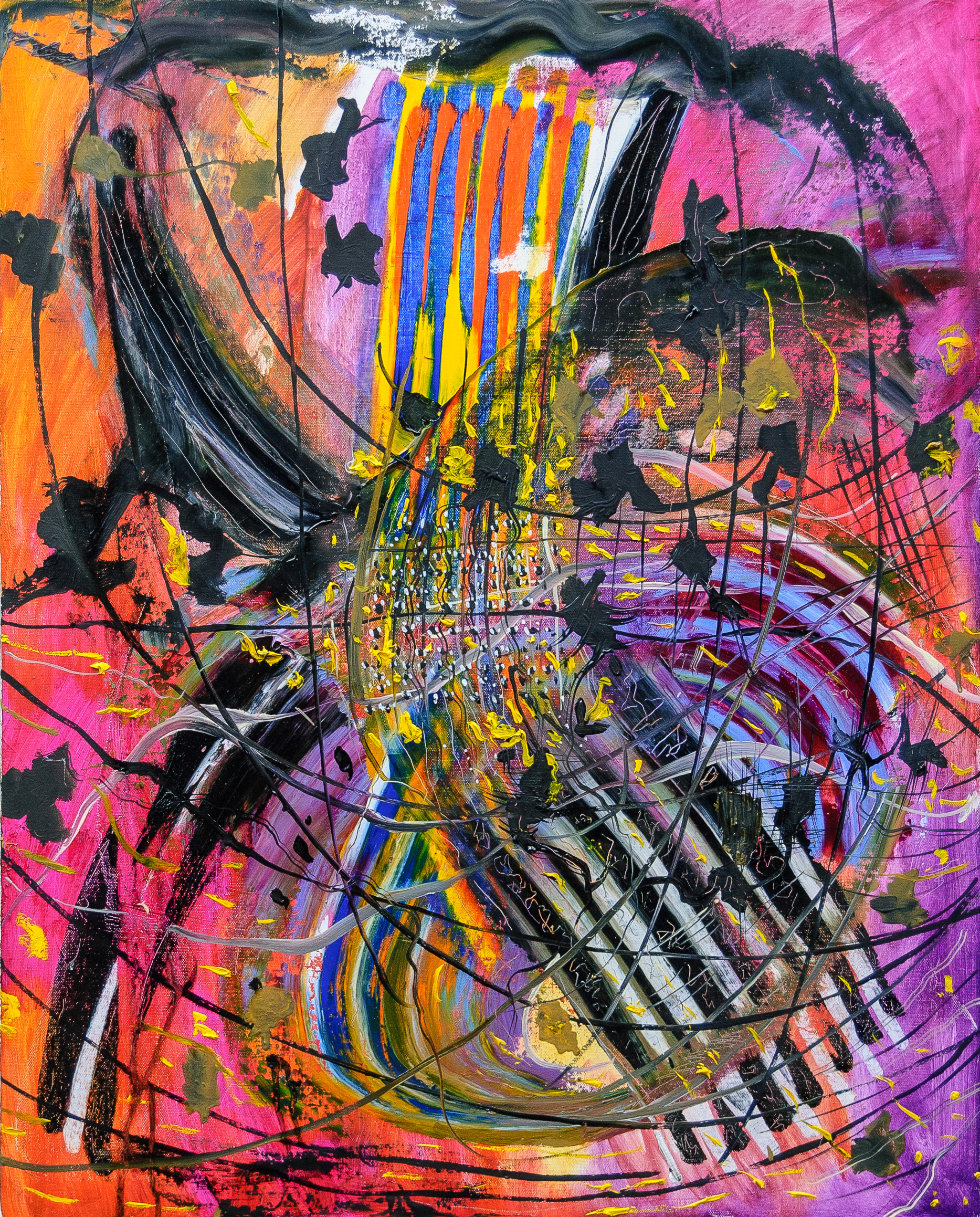 Linear Abstraction. Oil on canvas. 76 x 61 x 3cm. R14,000