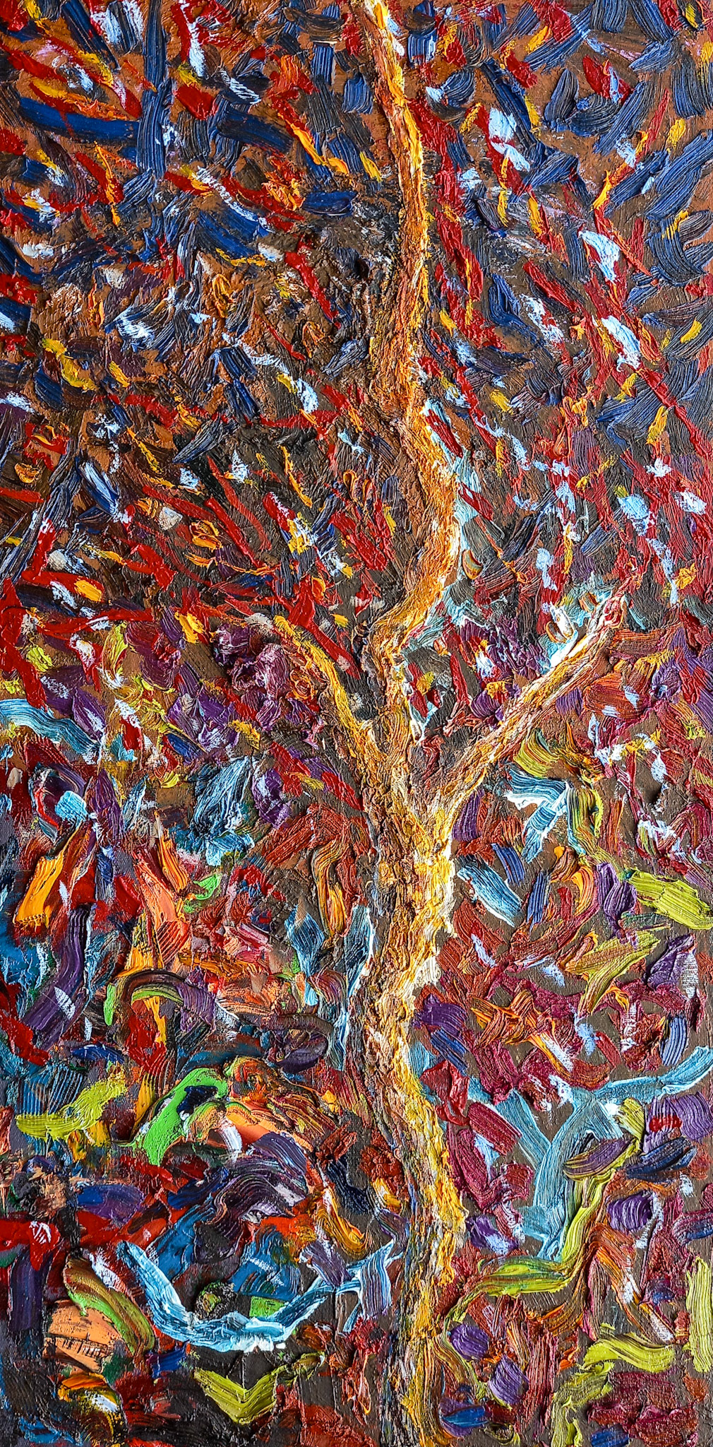 Branch. Oil on canvas. 80 x 40 cm