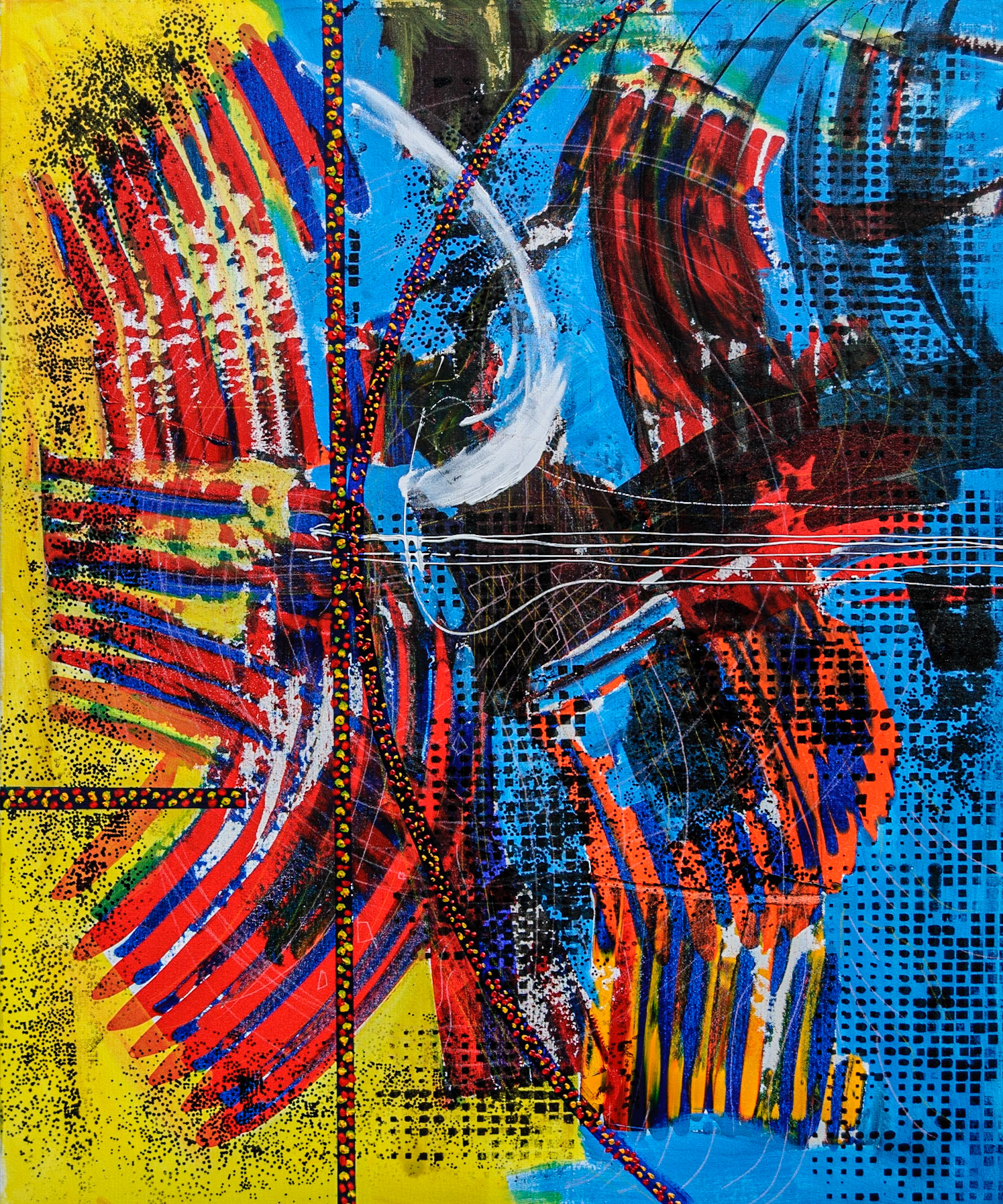 Flux. Acrylic on canvas. 120 x 100 x 3.5cm. R18,000