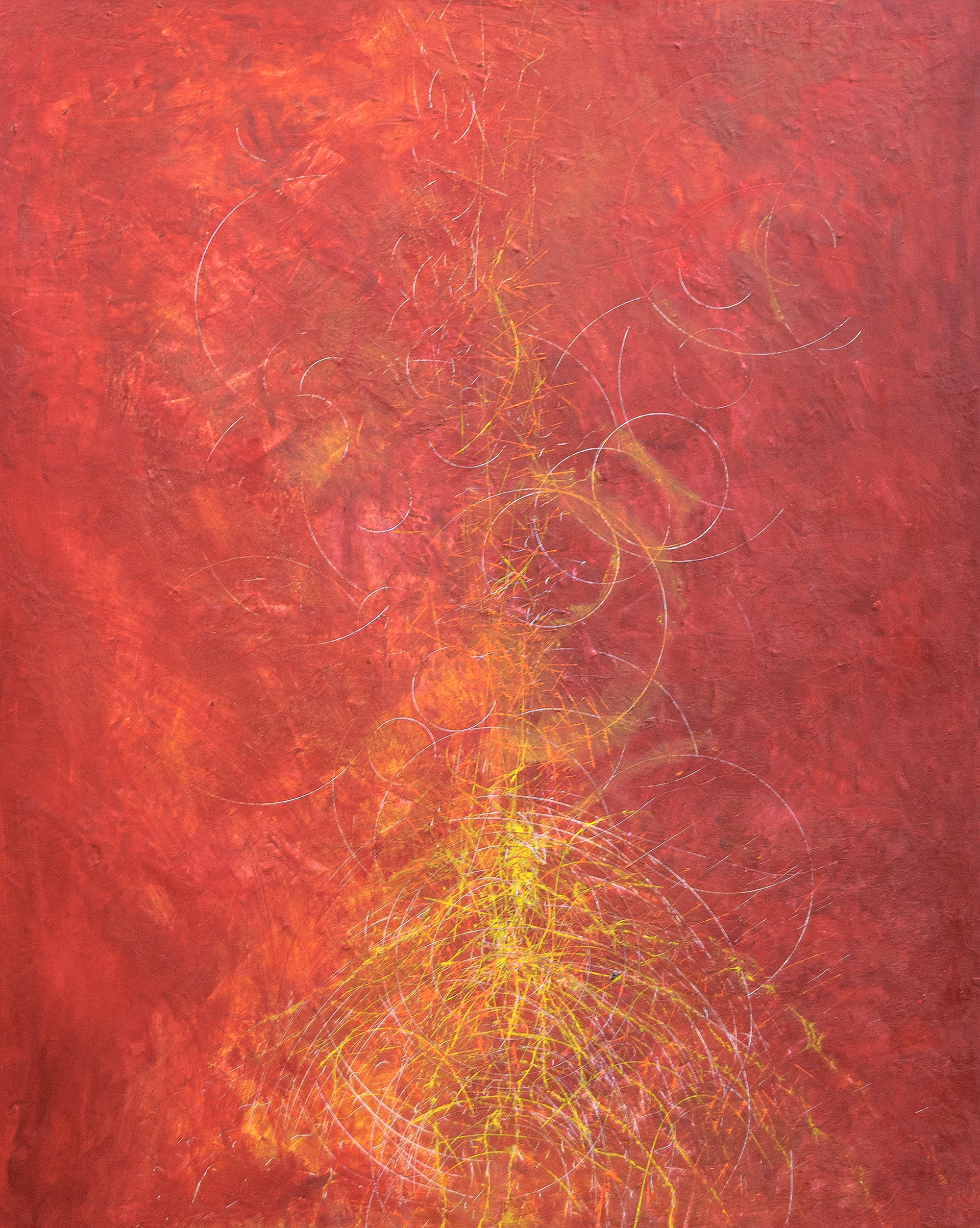 Quantum Circles. 150 x 120 cm. Oil and wax on canvas.