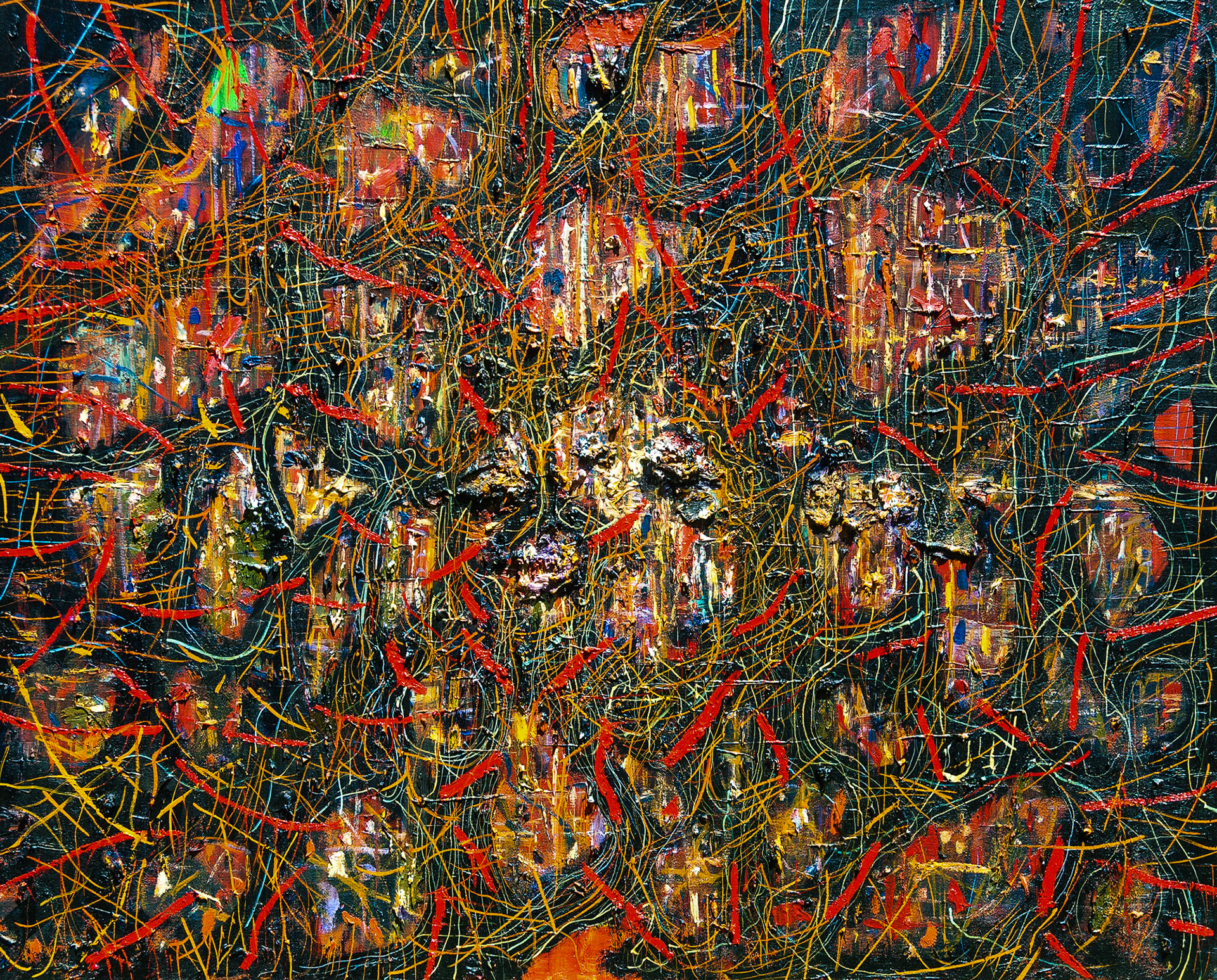 Galactic Meditation December 2017, Oil on canvas 80 x 100 x 3 cm