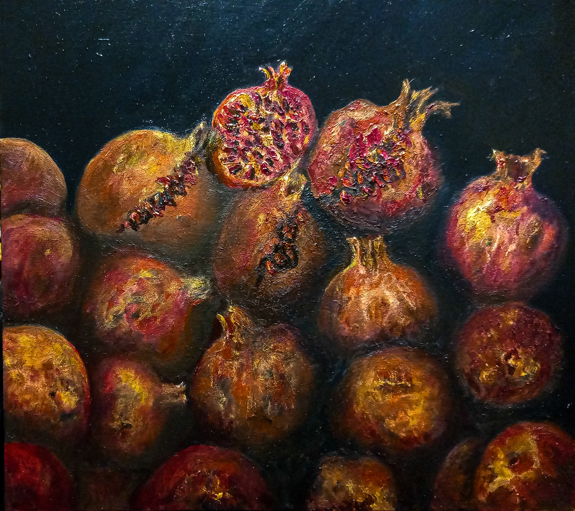 Pomegranate Study. Oil on canvas.
