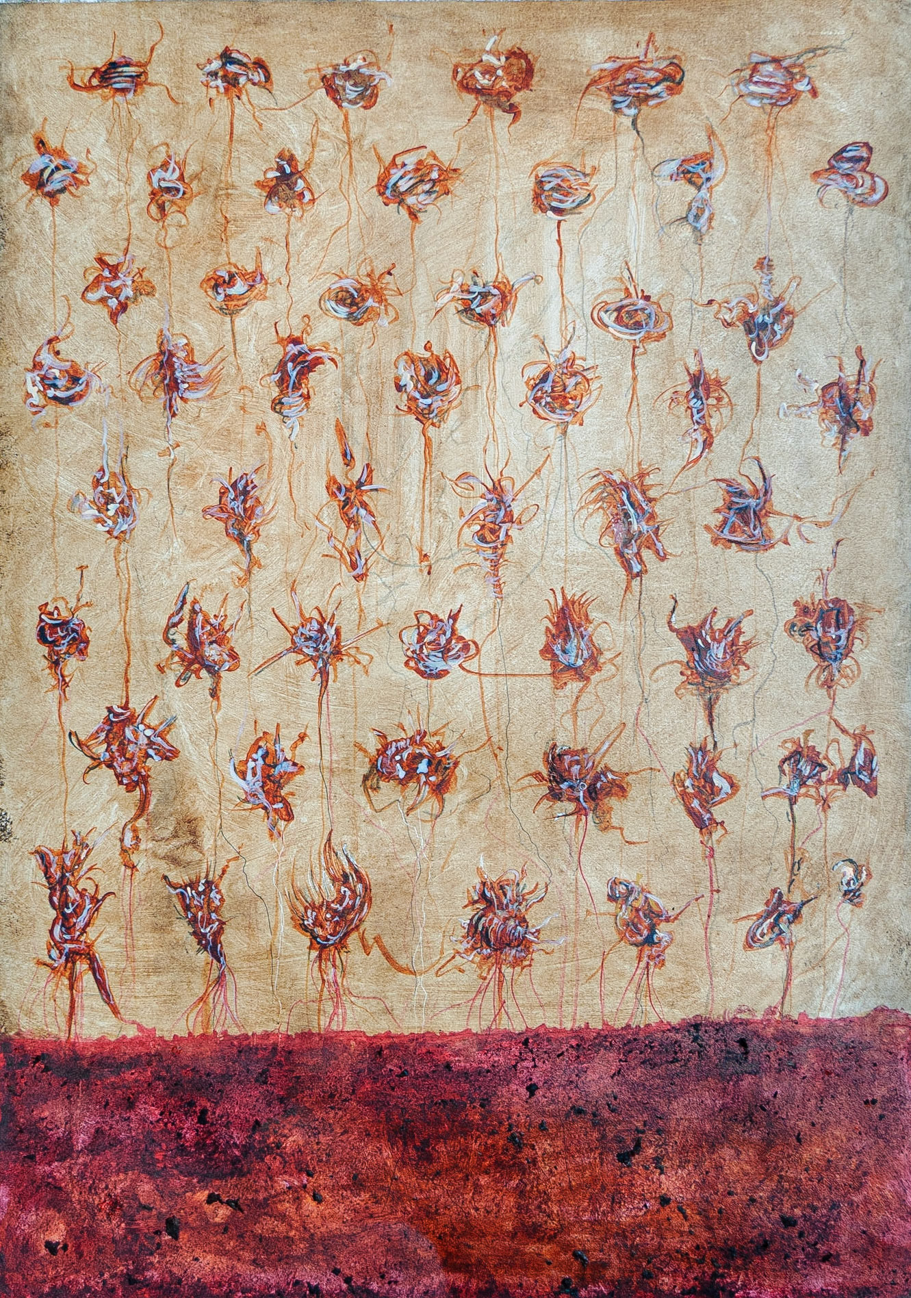 Organisms. Acrylic on Fabriano paper. 70 x 50 cm.