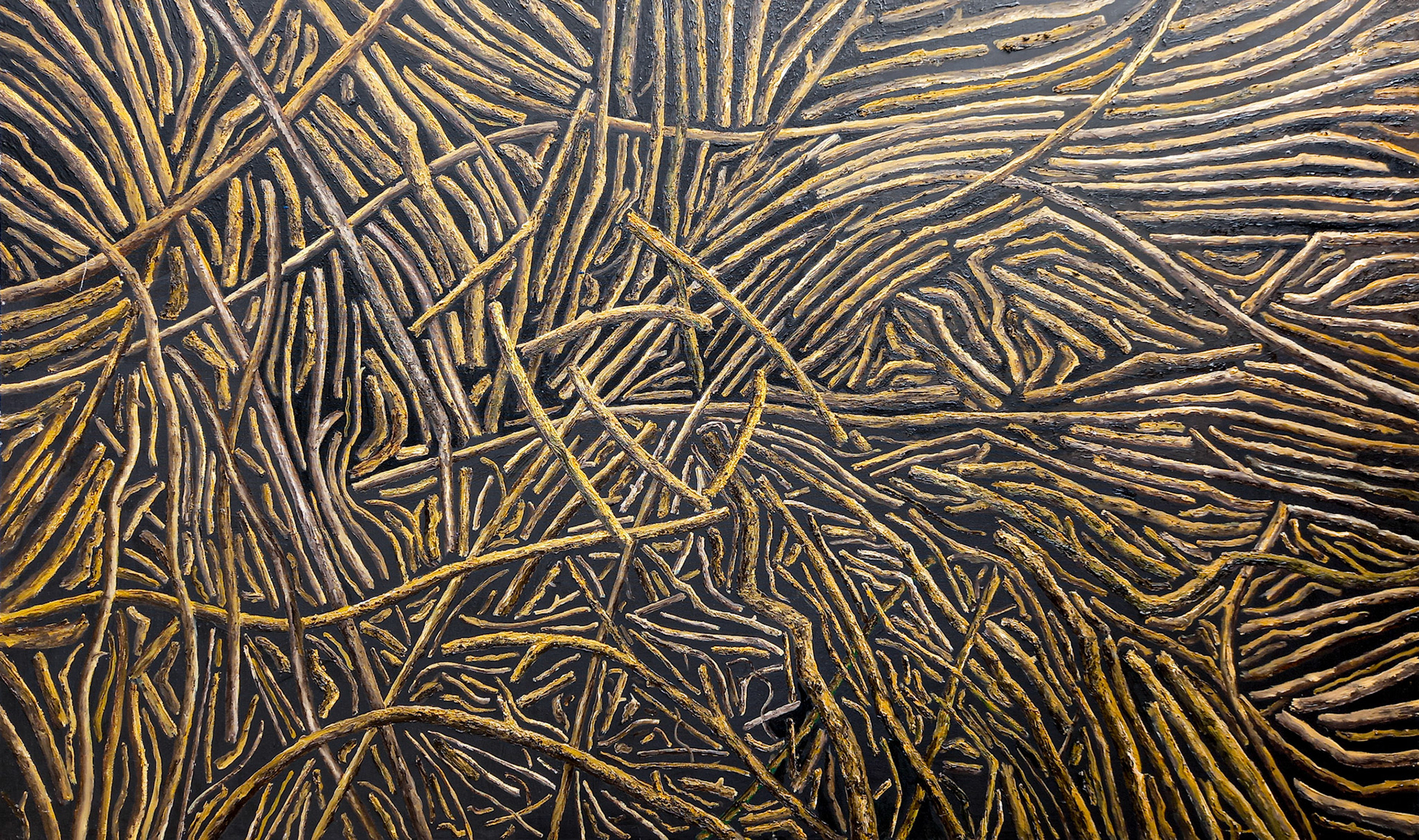 Branch Meditation 2 2012, Oil on canvas 92 x 152 x 2 cm
