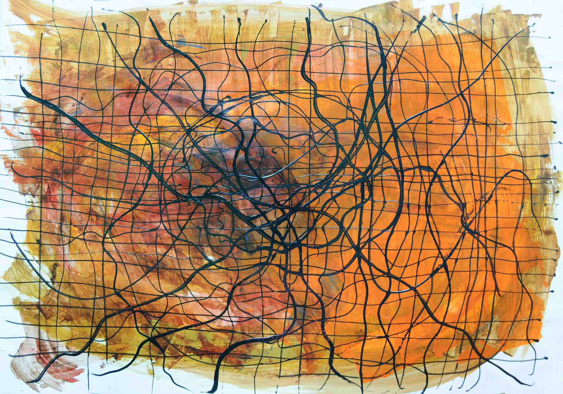 Organic Grid. Acrylic painting. 70 x 100 cm.