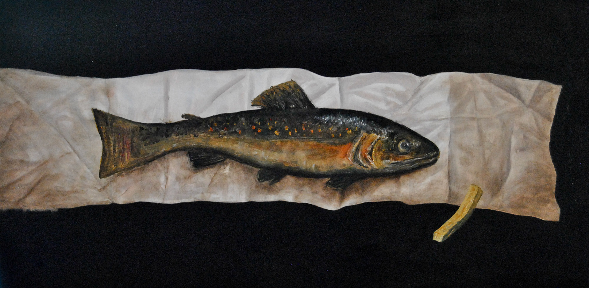 Fish and Chip. Oil on canvas.