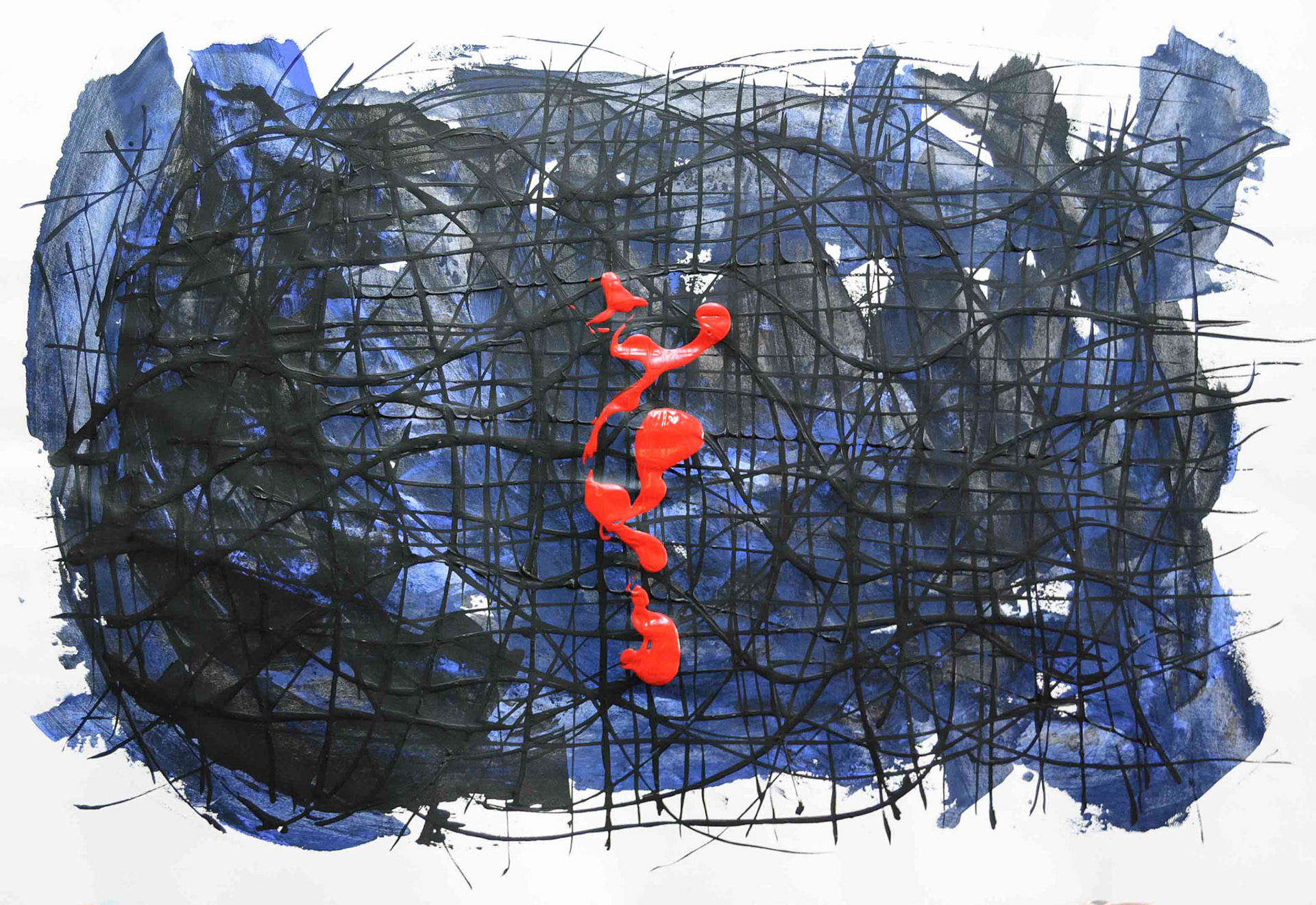 A Study in Red. Acrylic painting. 70 x 100 cm.