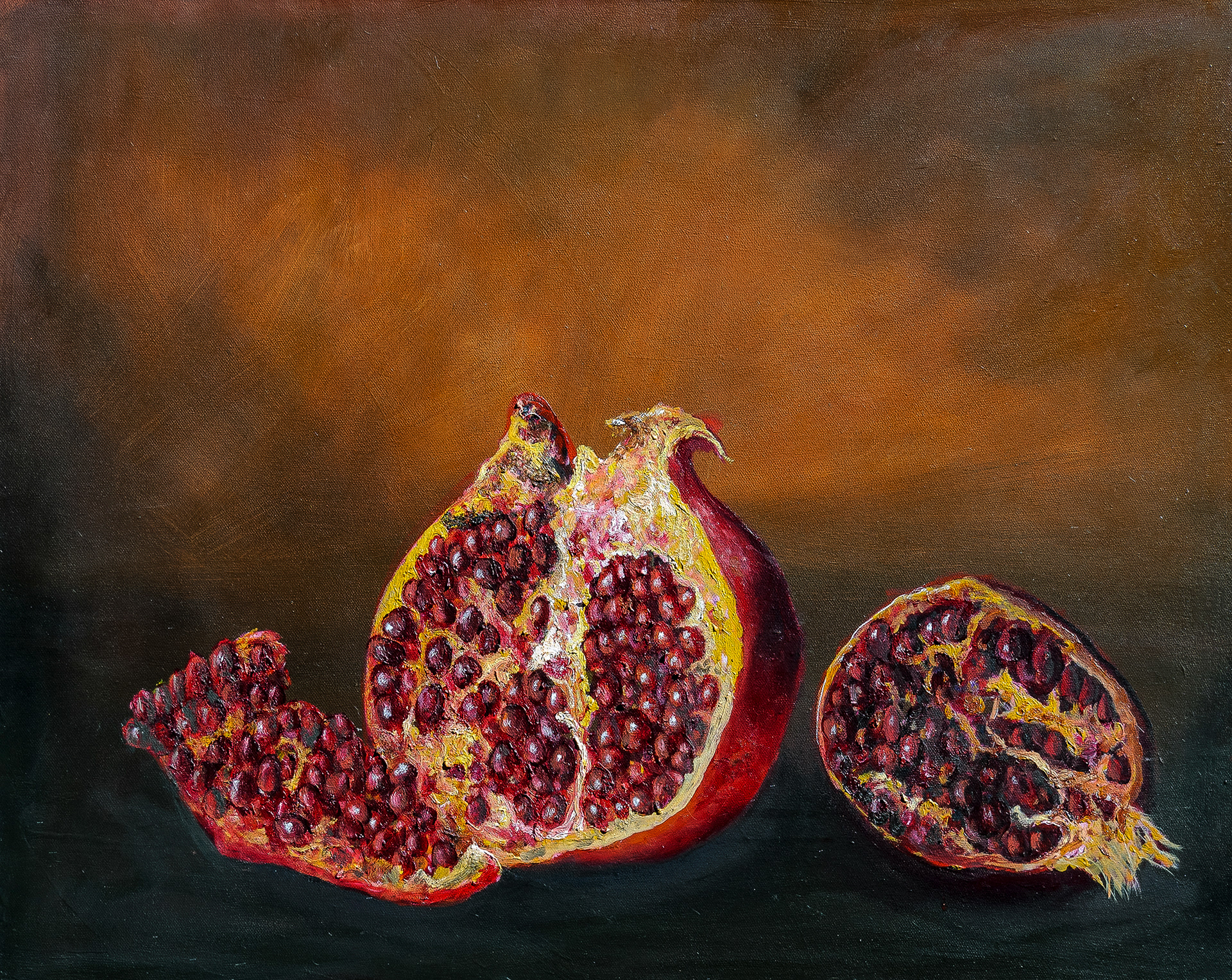 Pomegranate Study. Oil on canvas. 61 x 76 cm.