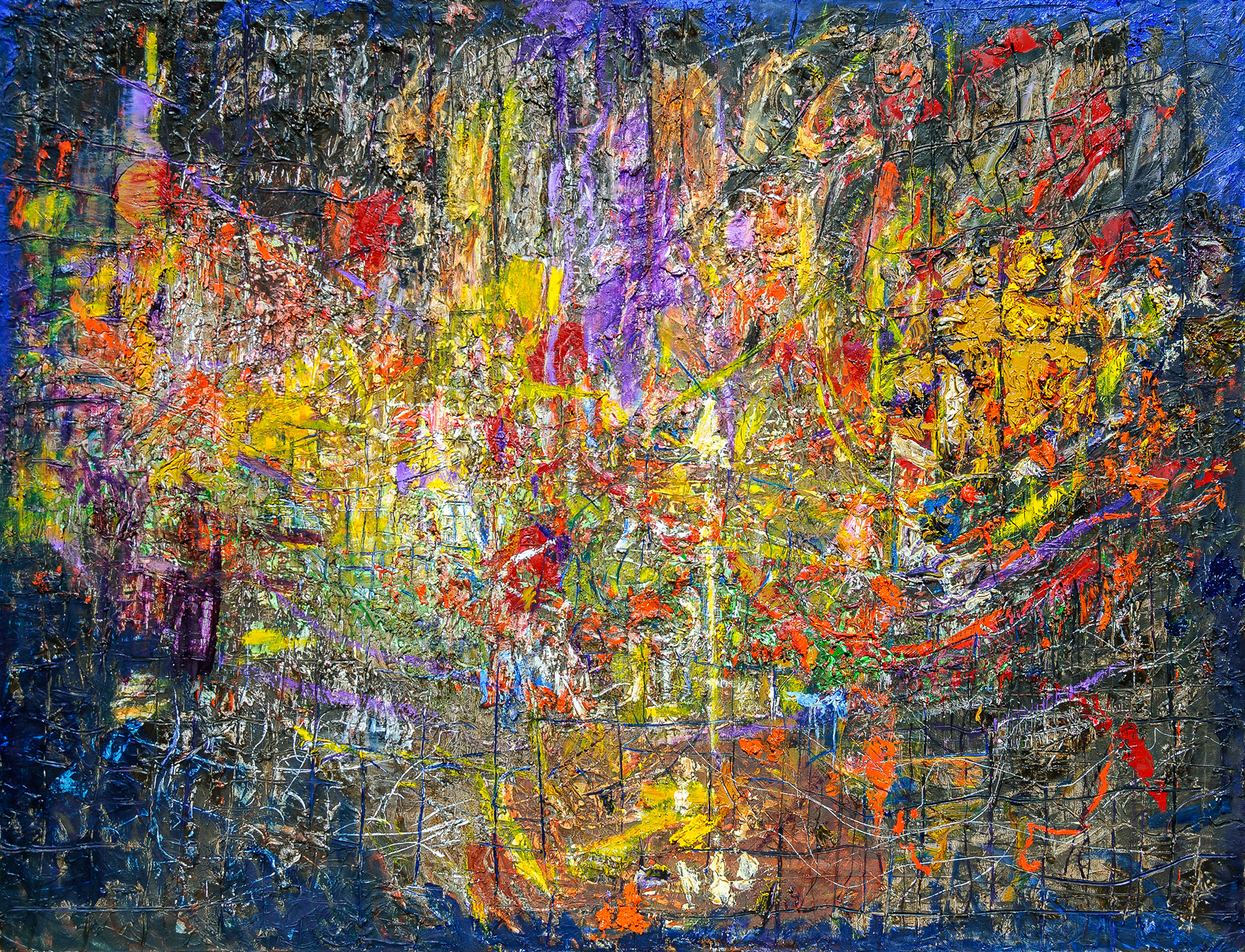 Fission and Fusion. August 2023. Oil on canvas. 130 x 170 x 3.5 cm.