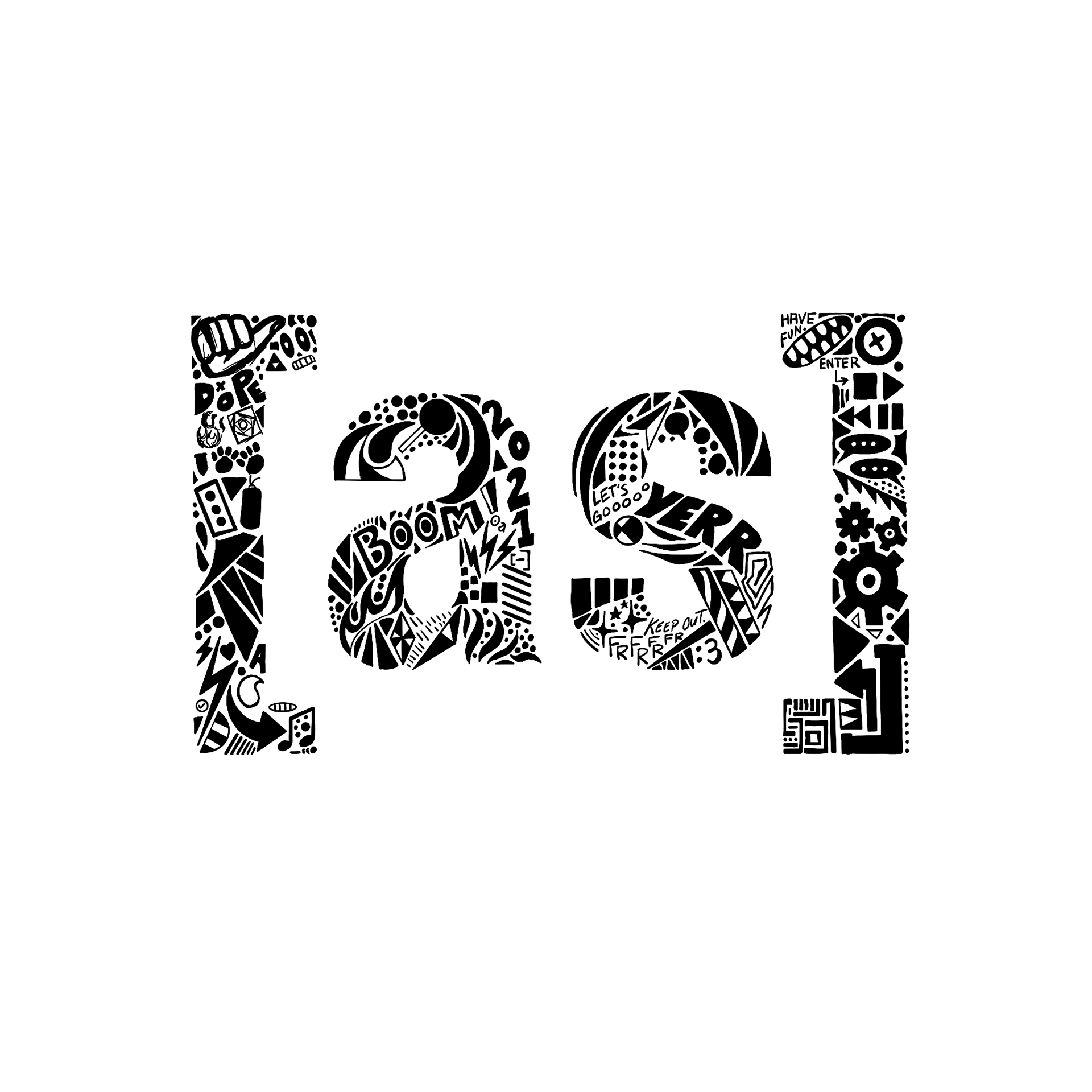 ADULT SWIM ILLUSTRATION - BLACK