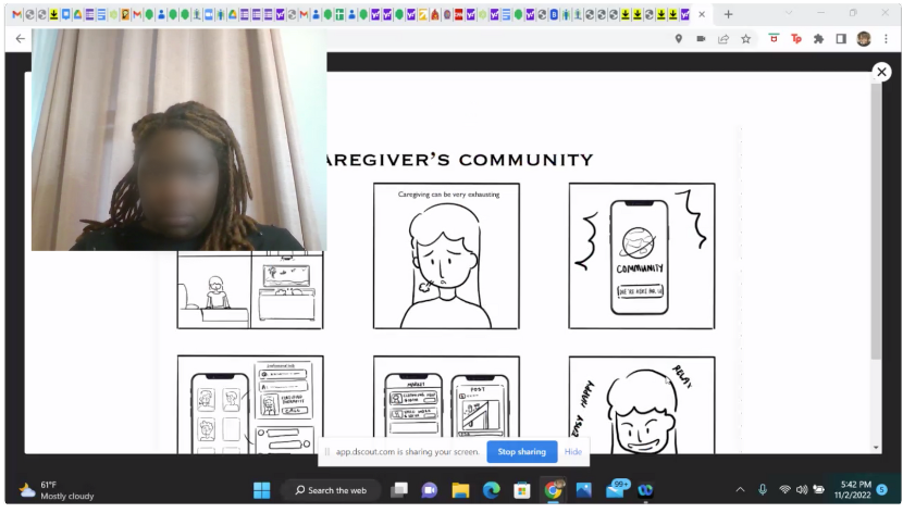 User testing with a caregiver
