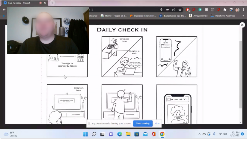User testing with a caregiver