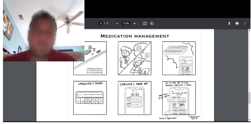 User testing with a caregiver