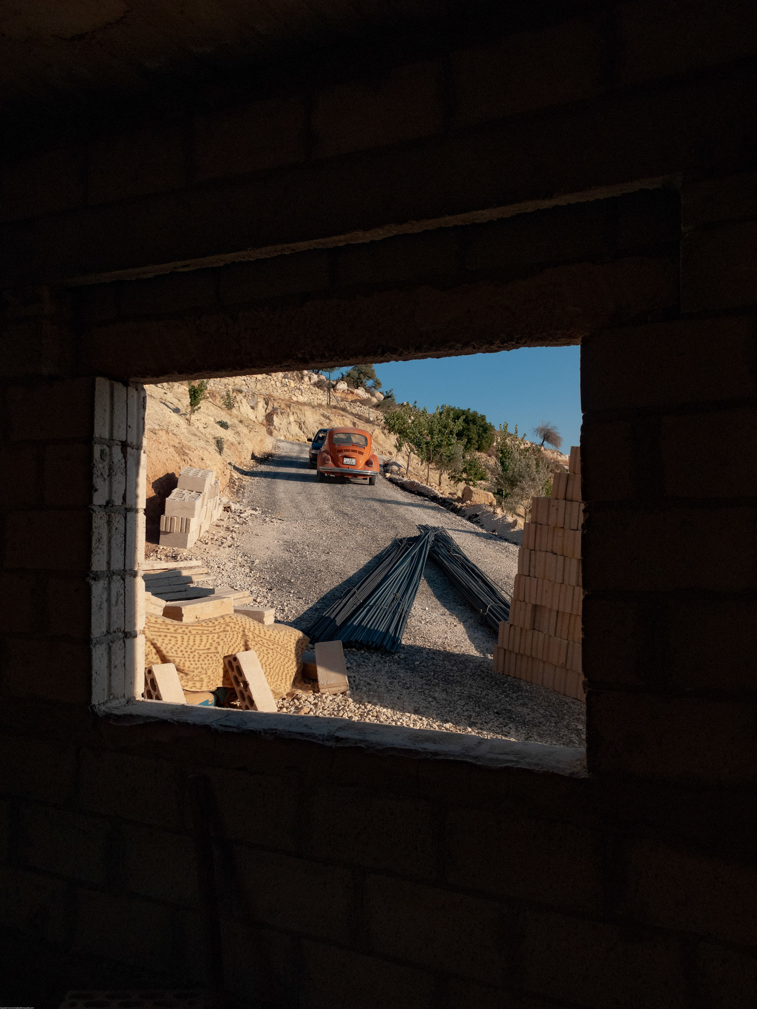 Looking out of our friends new build in Jordan near the border of Israel August 2009