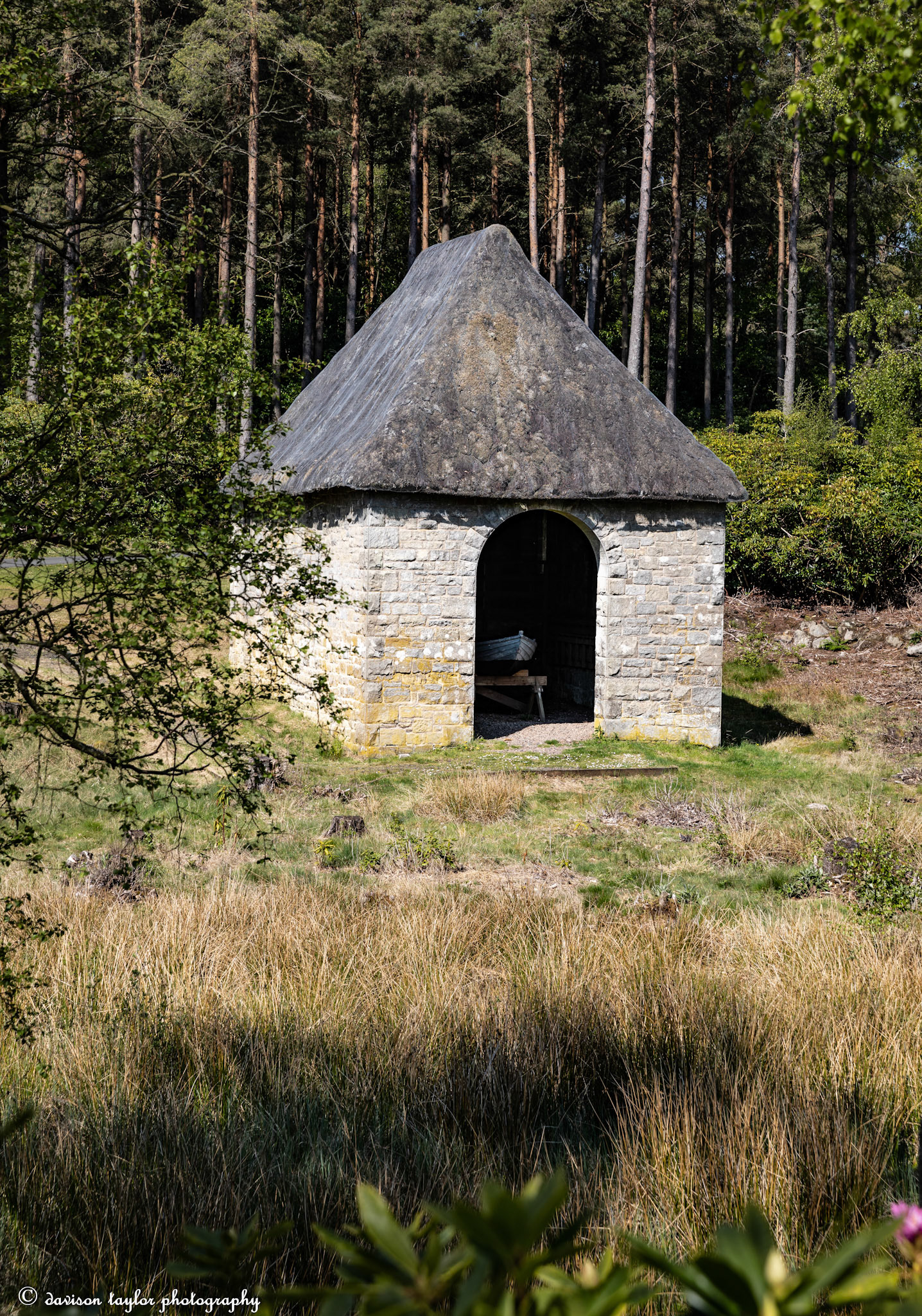 Thatched Boathouse at Blackburn Lake, (drained)