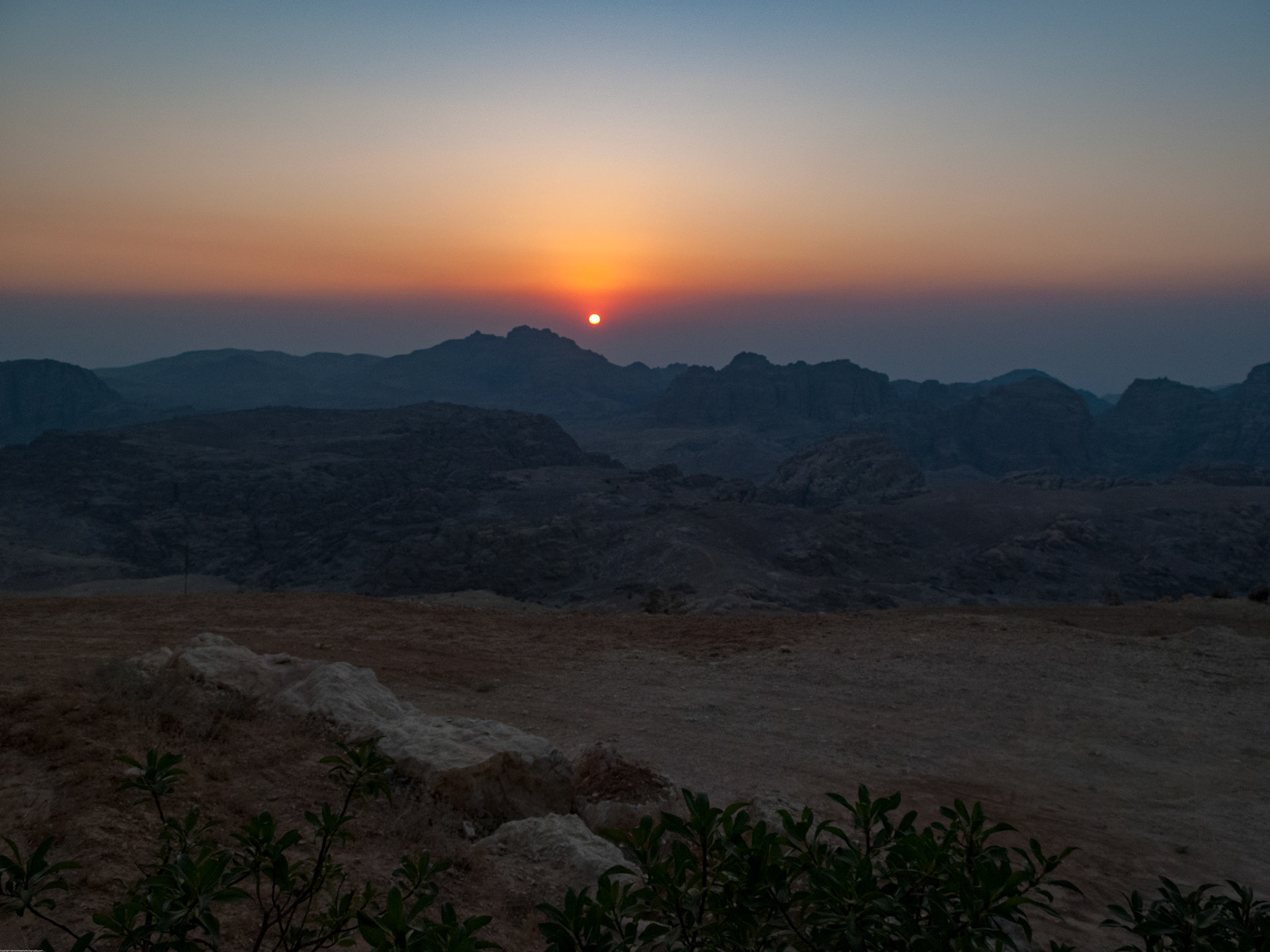 Looking over towards Petra at sunset August 2009