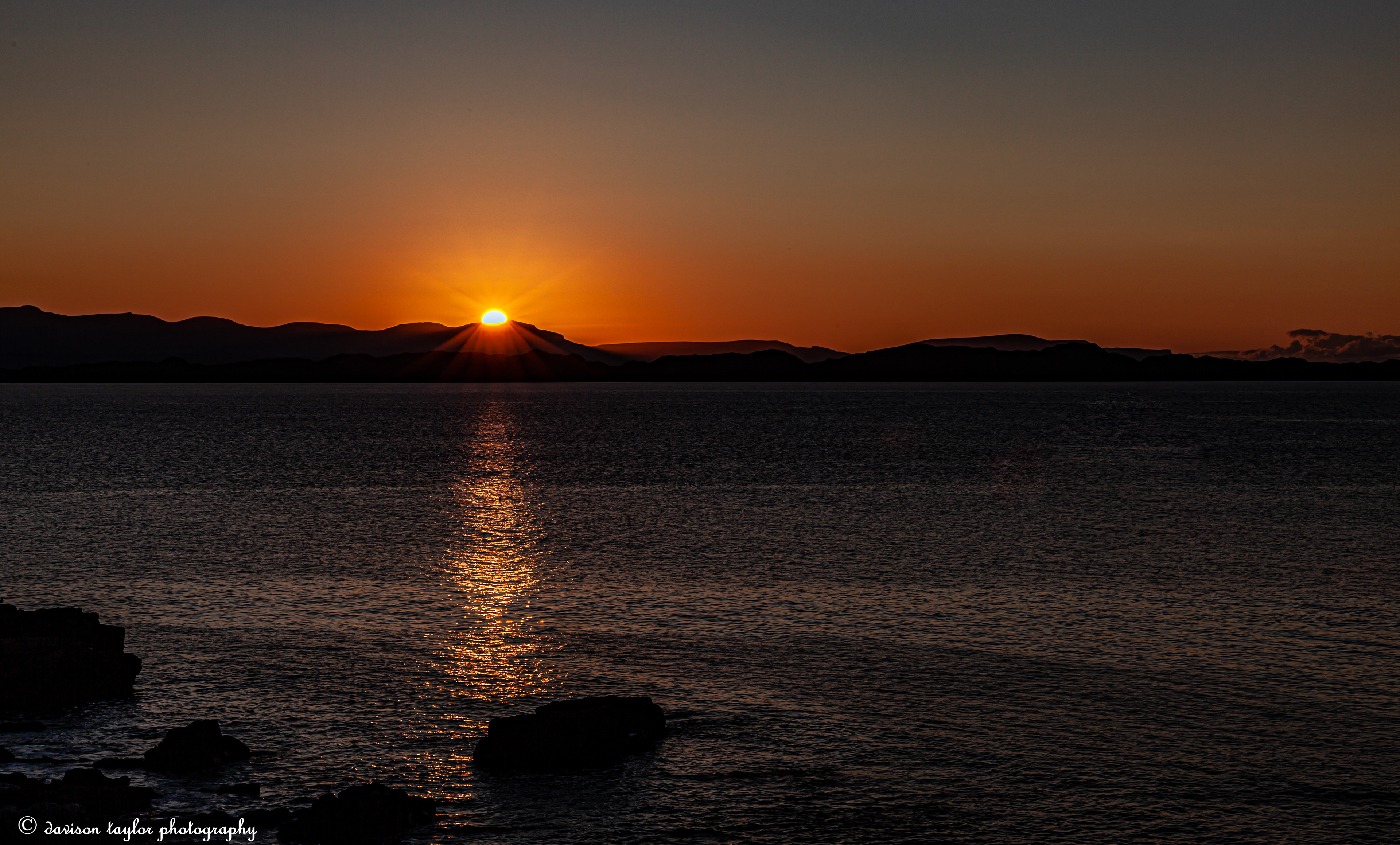 Sunset across The Inner Sound to Raasay and Skye beyond