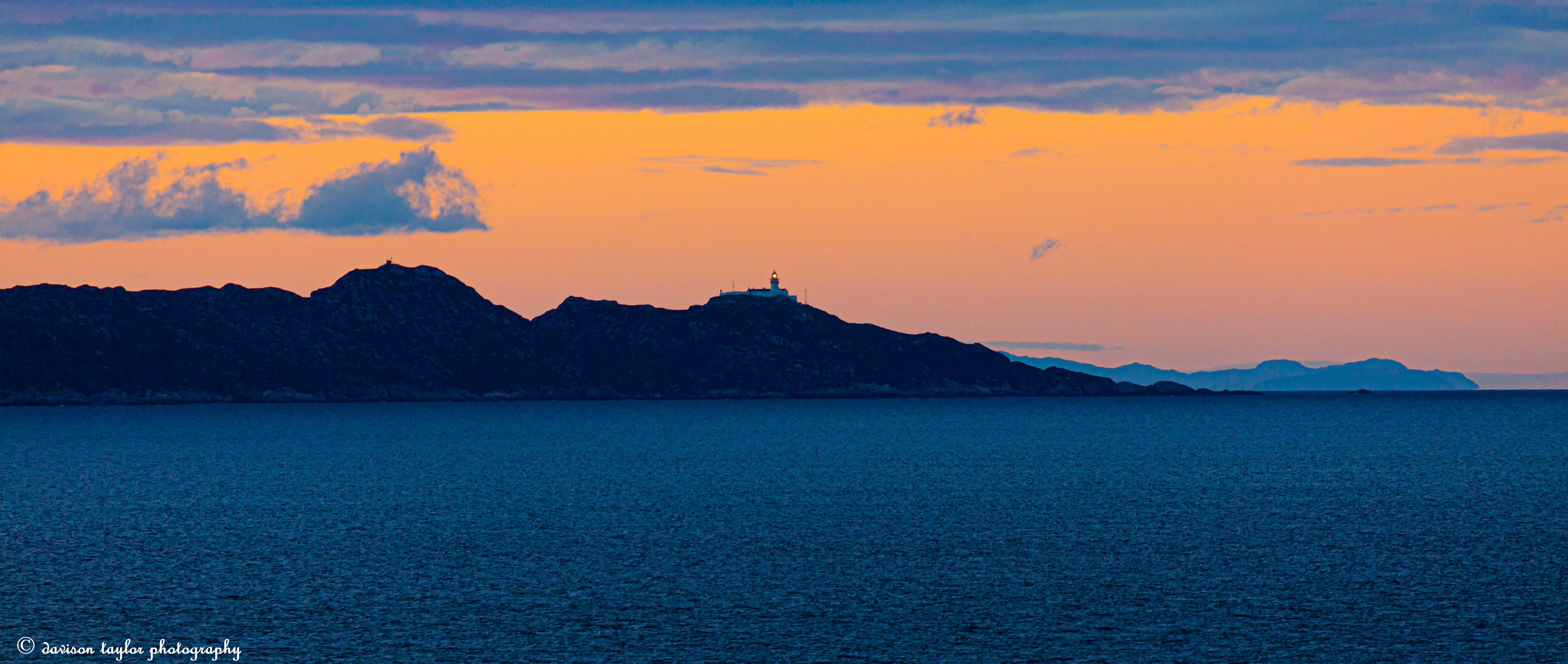 Sunset across The Inner Sound to Rona Lighthouse
