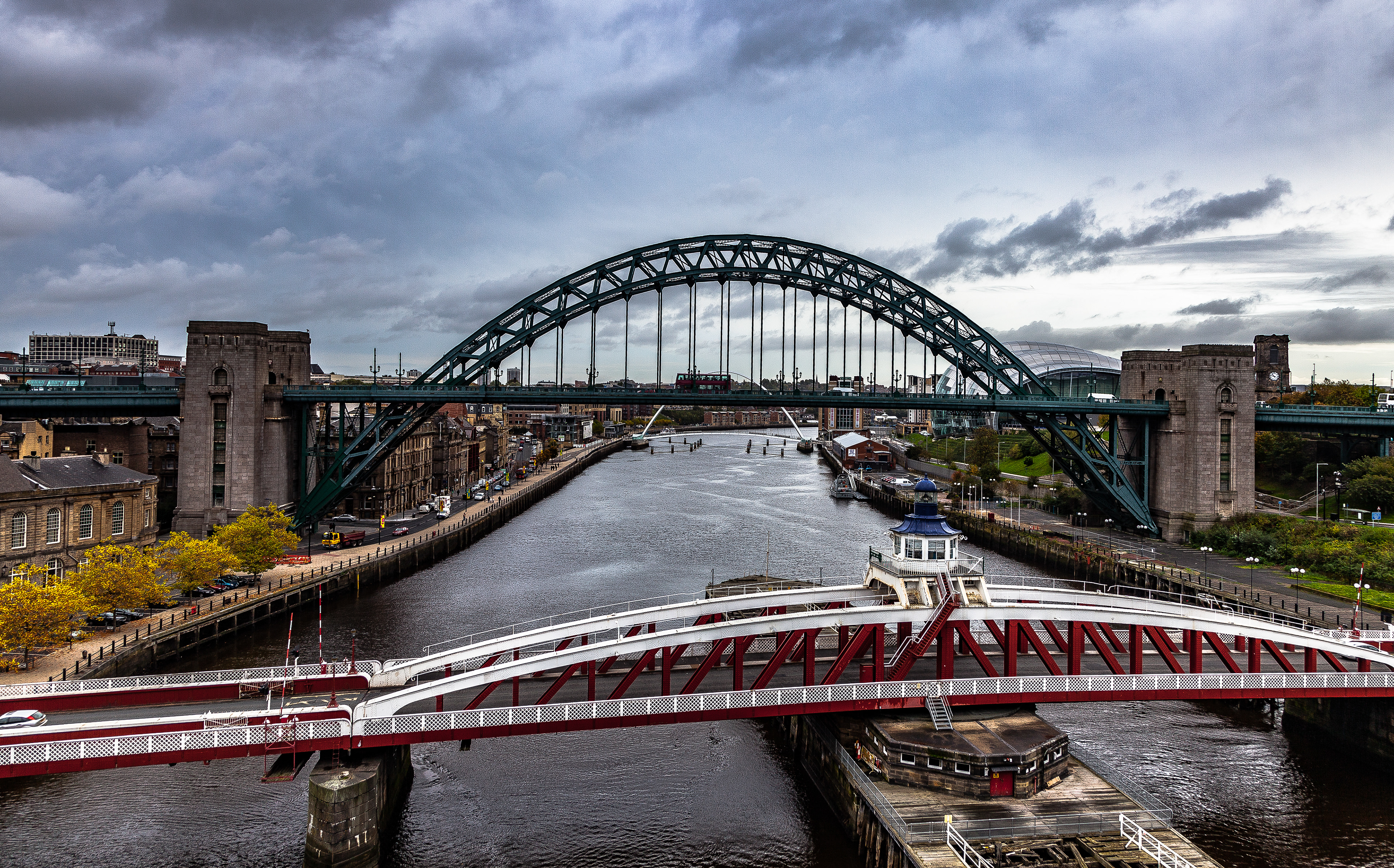 From The High Level Bridge with The Sing Bridge, Tyne Bridge and Millennium Bridge 