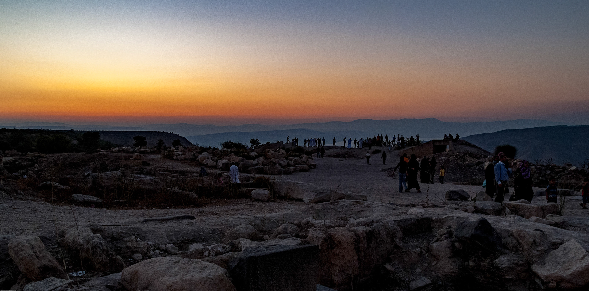 Umm Qais looking over The Sea of Galilee to Israel and the Syrian Border.  August 2009