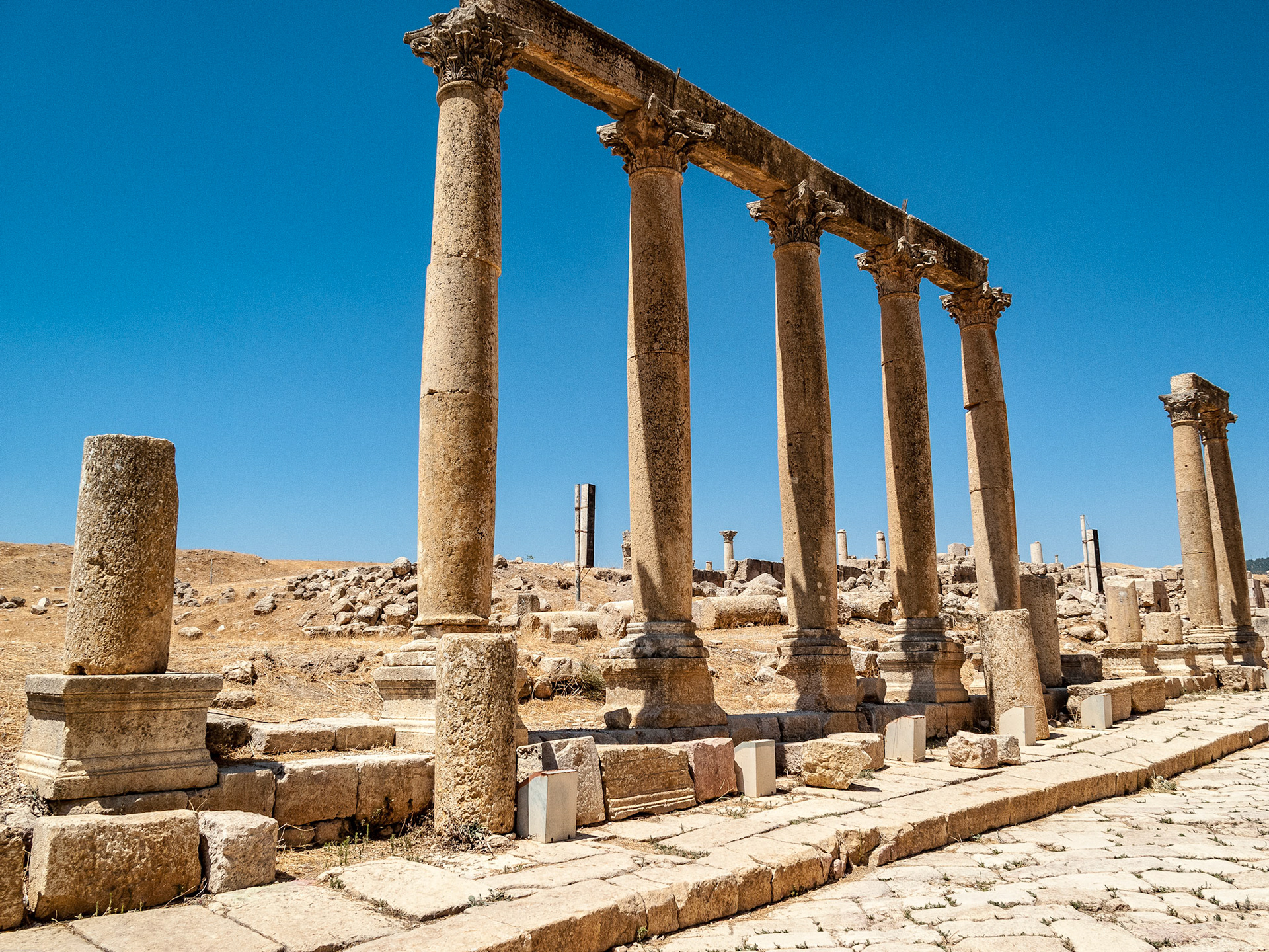 The Roman city of Gerasa, (Jerash).  August 2009