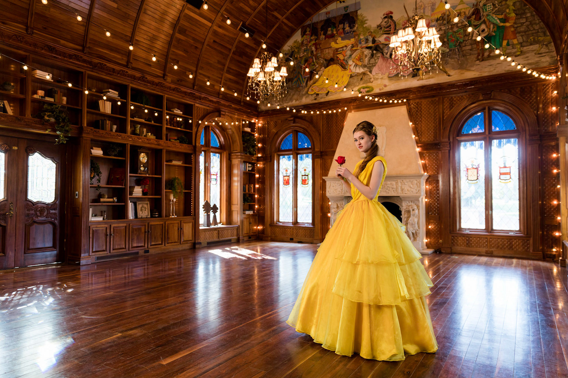 A portrait photography session in Tempe, Arizona at the Chateau De Vie with friends with a disney theme.