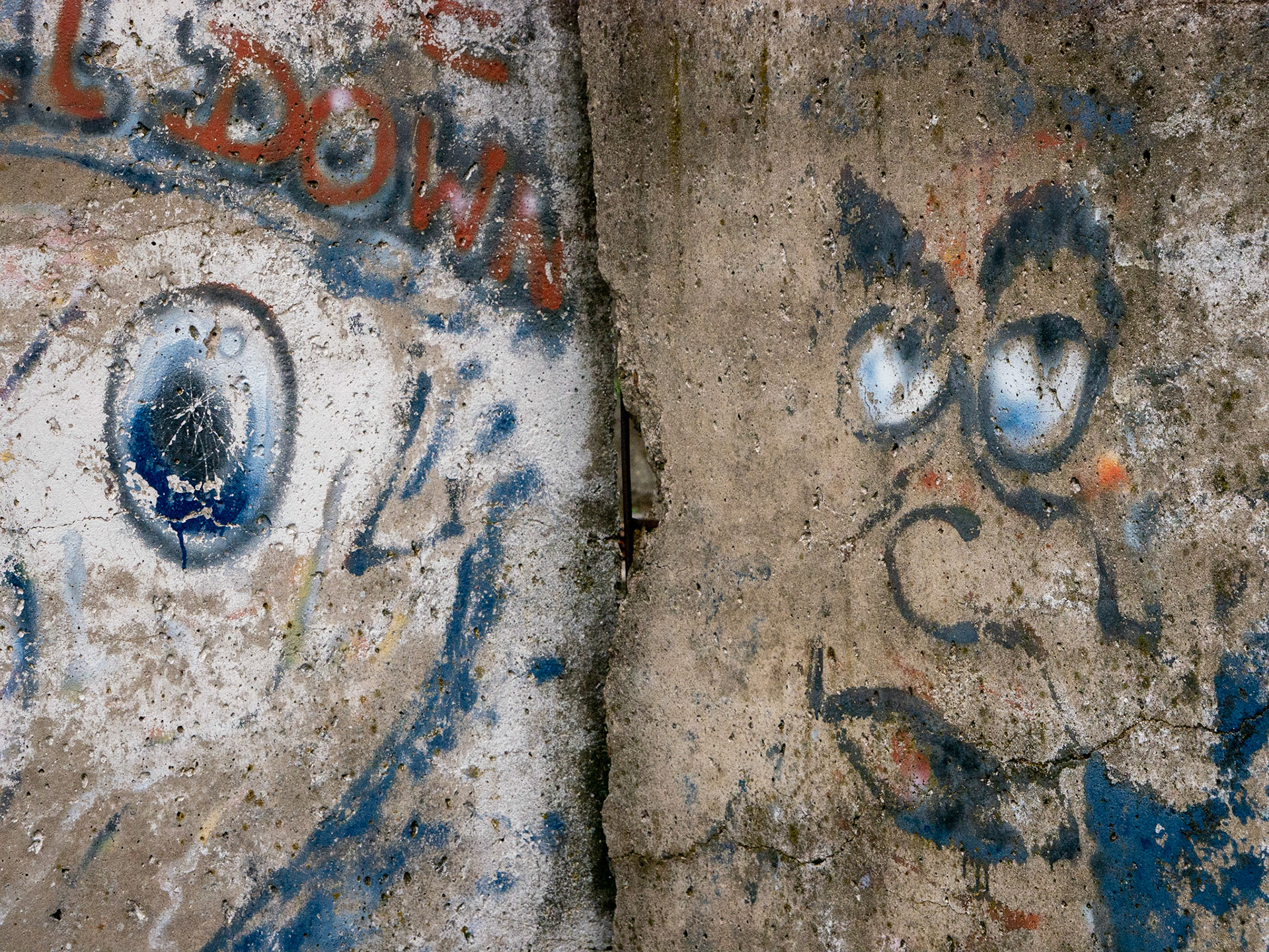A section of the Berlin Wall in Stuttgart, Germany on the US Military Base - Patch Military Base
