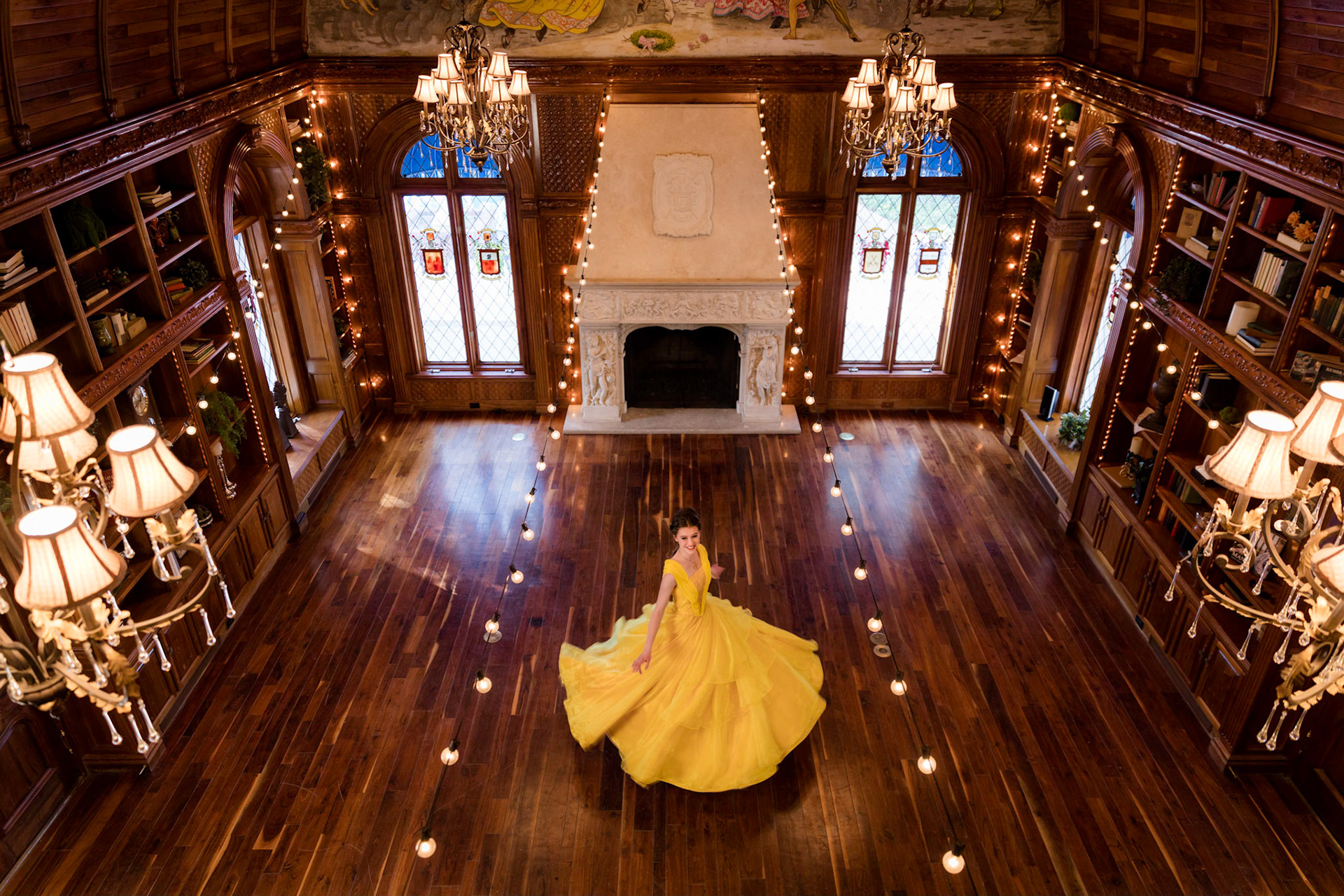 A portrait photography session in Tempe, Arizona at the Chateau De Vie with friends with a disney theme.