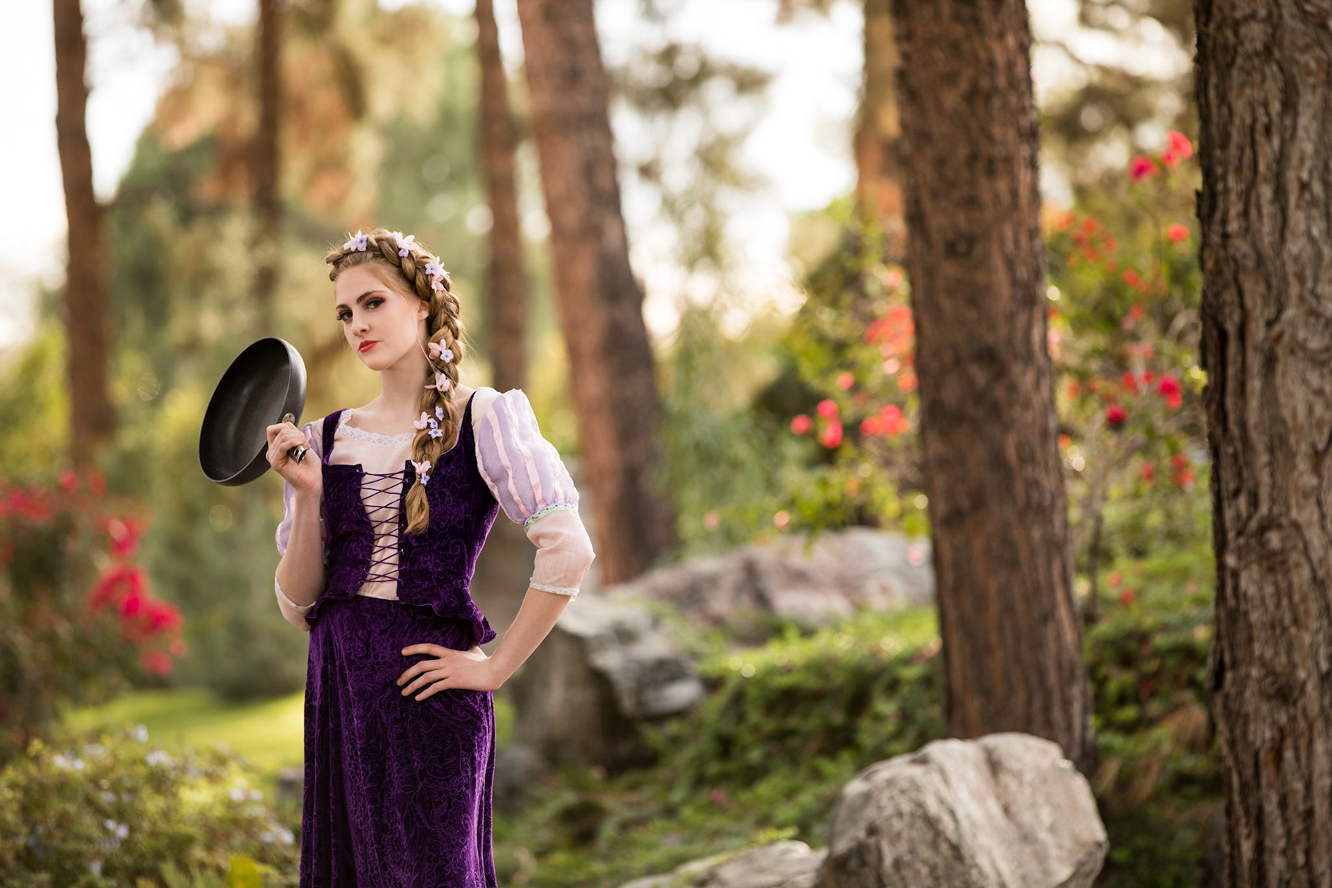 A portrait photography session in Tempe, Arizona at the Chateau De Vie with friends with a disney theme.