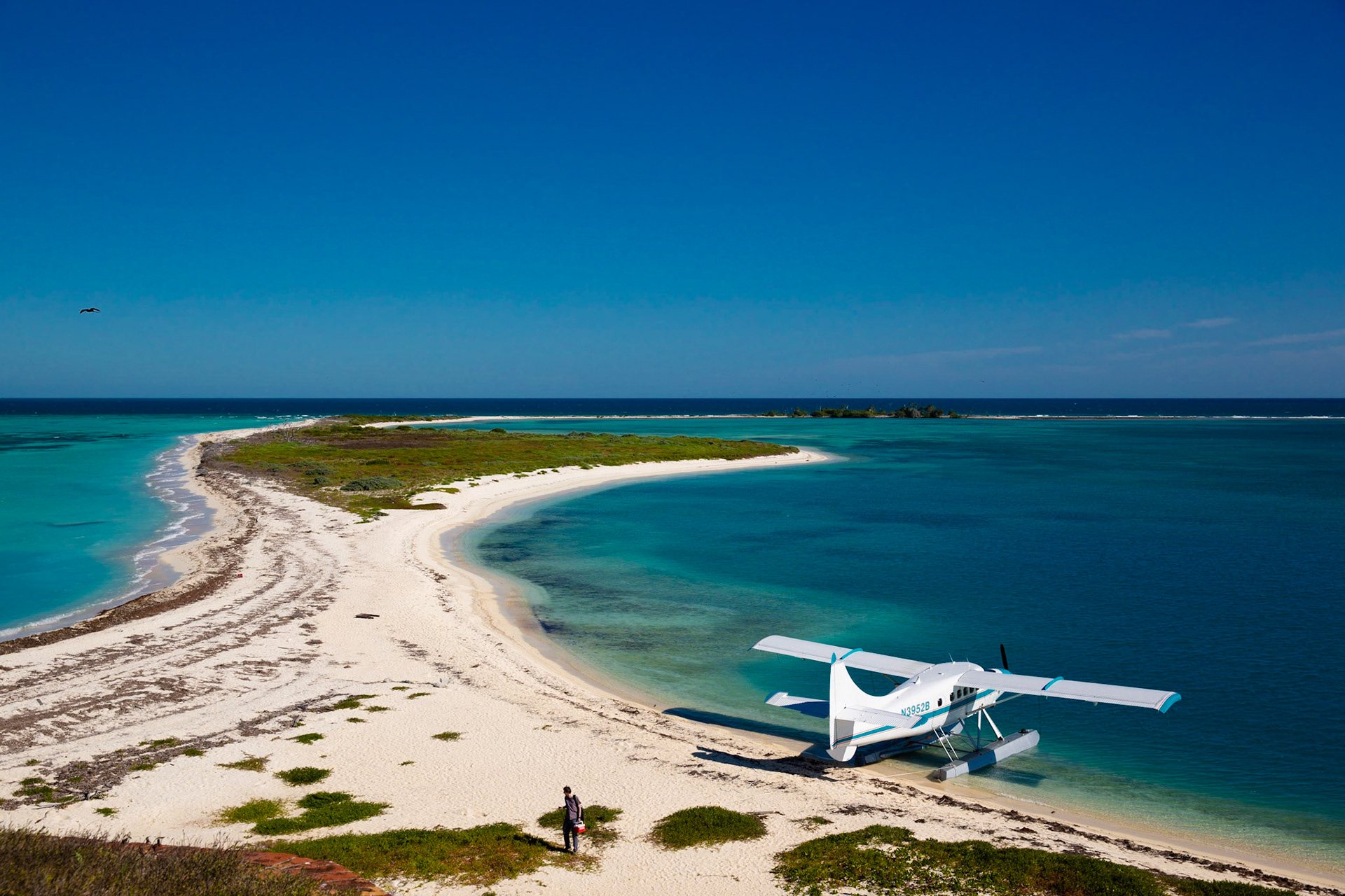 Off the coast of Key West, Florida are the Dry Tortugas where we photographed these adventure engagement portraits.  Photography by Jared Platt, Platt Photography.