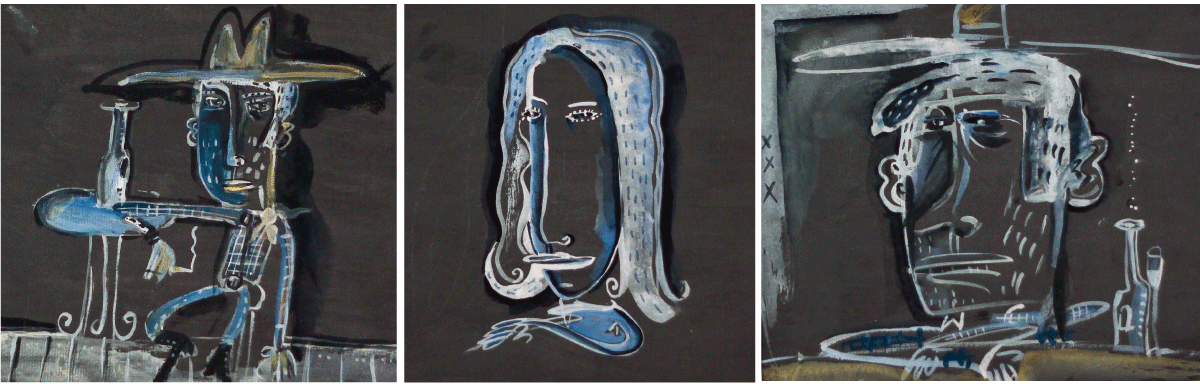 Serie schwarz weiss, Tusche auf Tonpapier