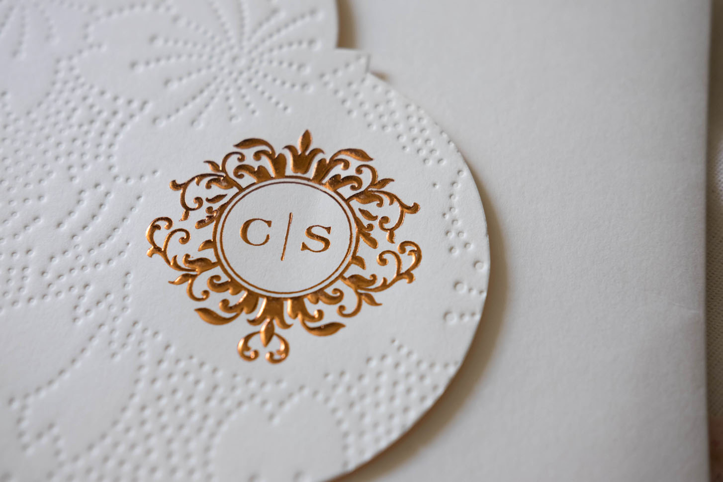 Jeon-Co monogram foil closeup