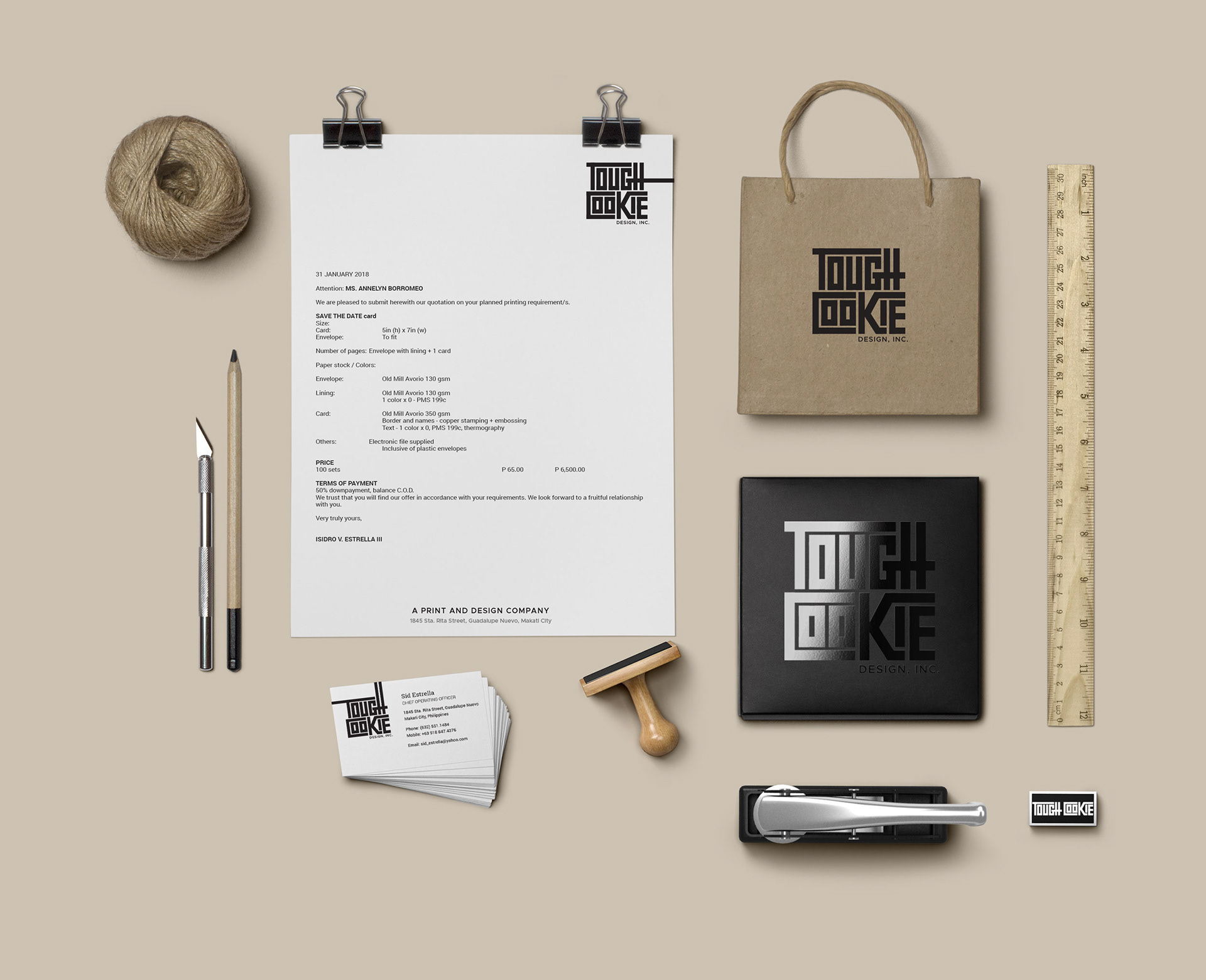 Tough Cookie letterhead and other applications