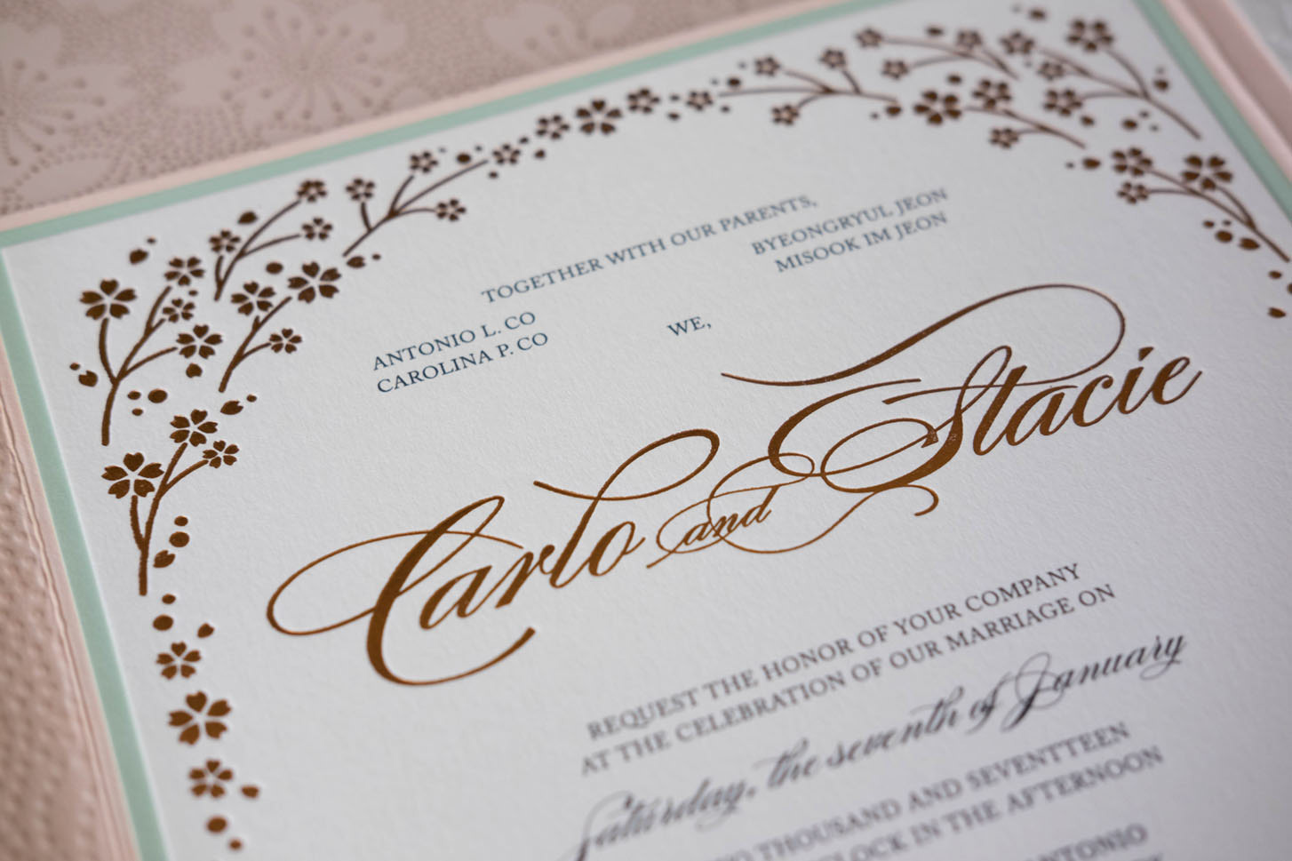 Jeon-Co invitation closeup