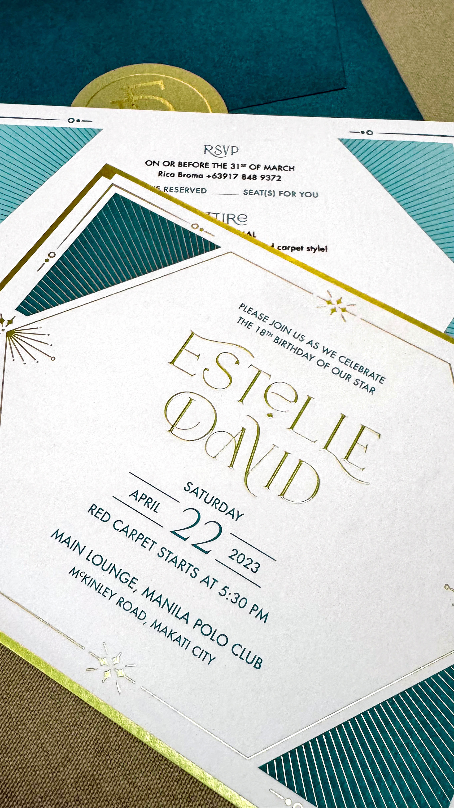 David Debut invitation closeup