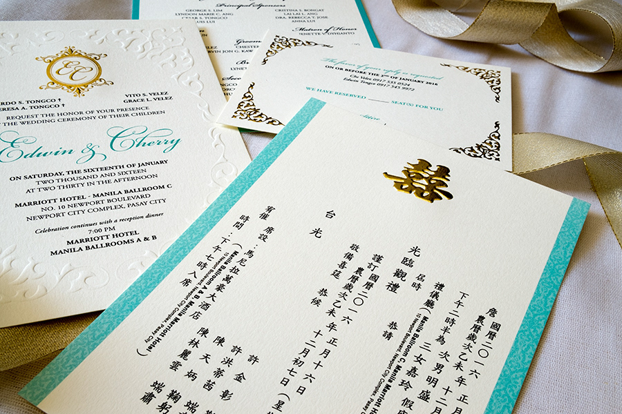 Velez-Tongco Chinese invitation closeup