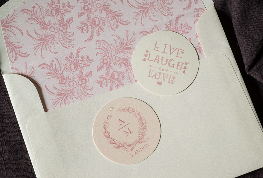 Lim-Ramos envelope lining and favor tags