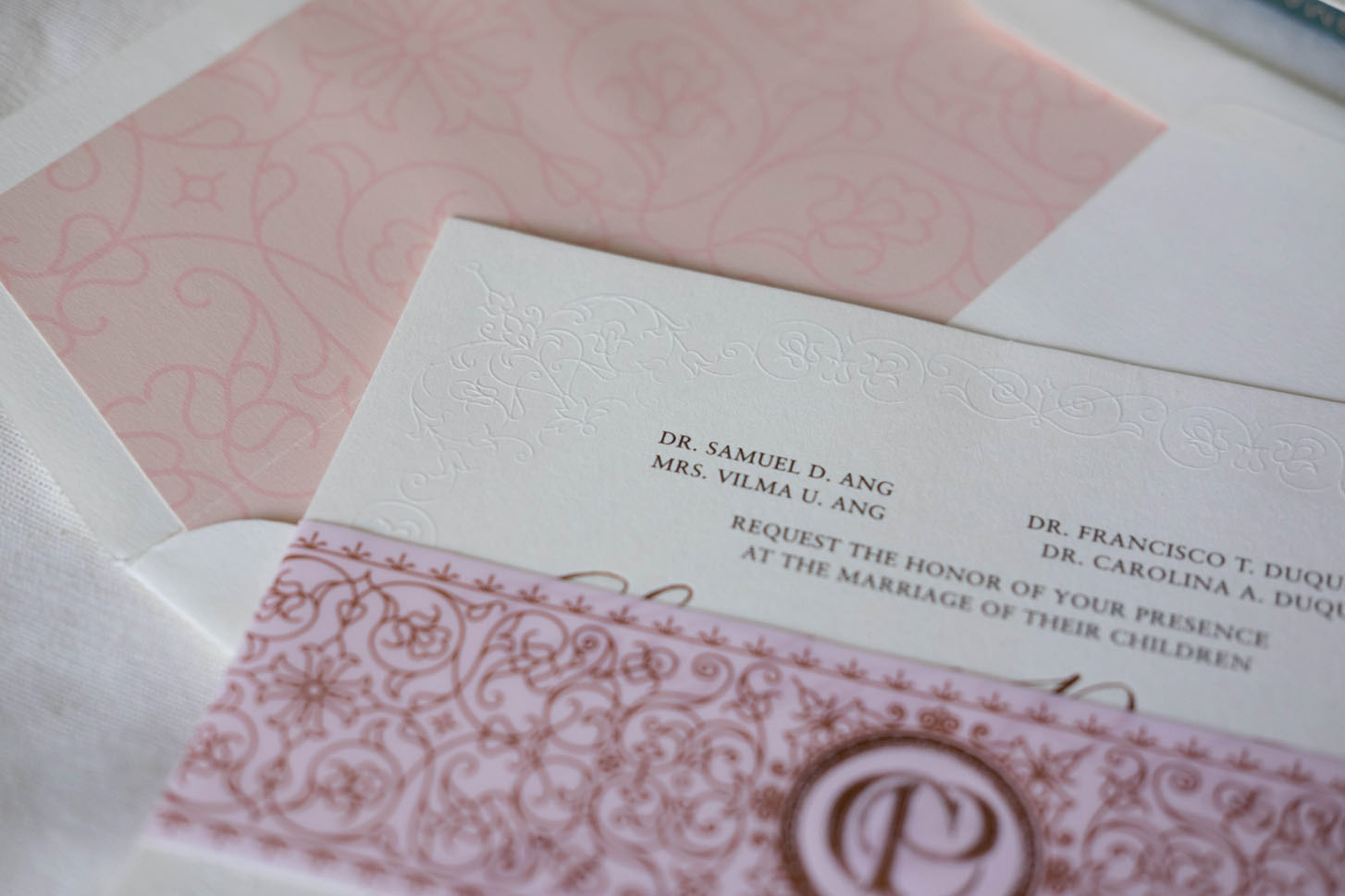 Duque-Ang invitation emboss detail