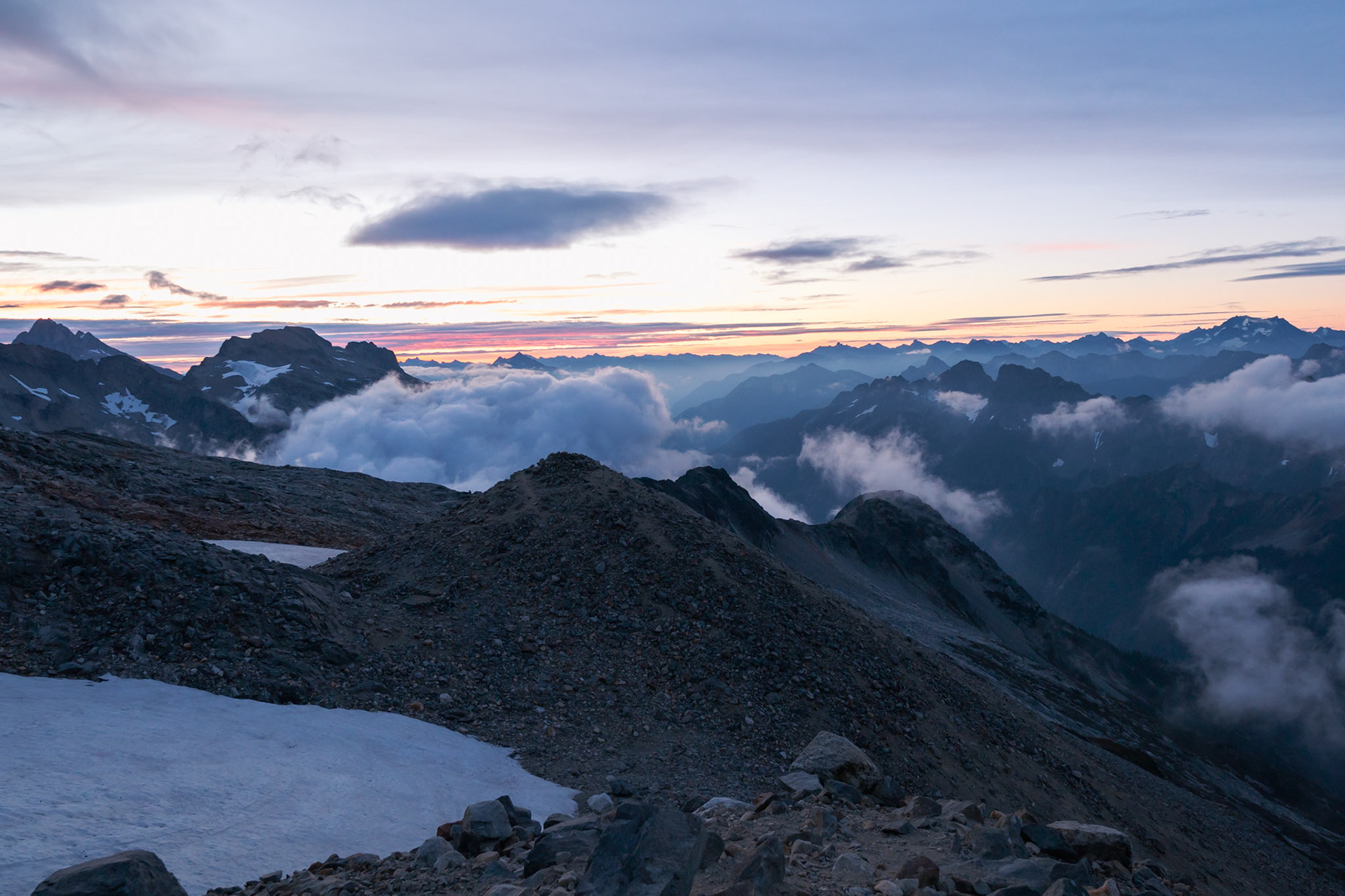 Sahale Glacier Camp at Sunrise