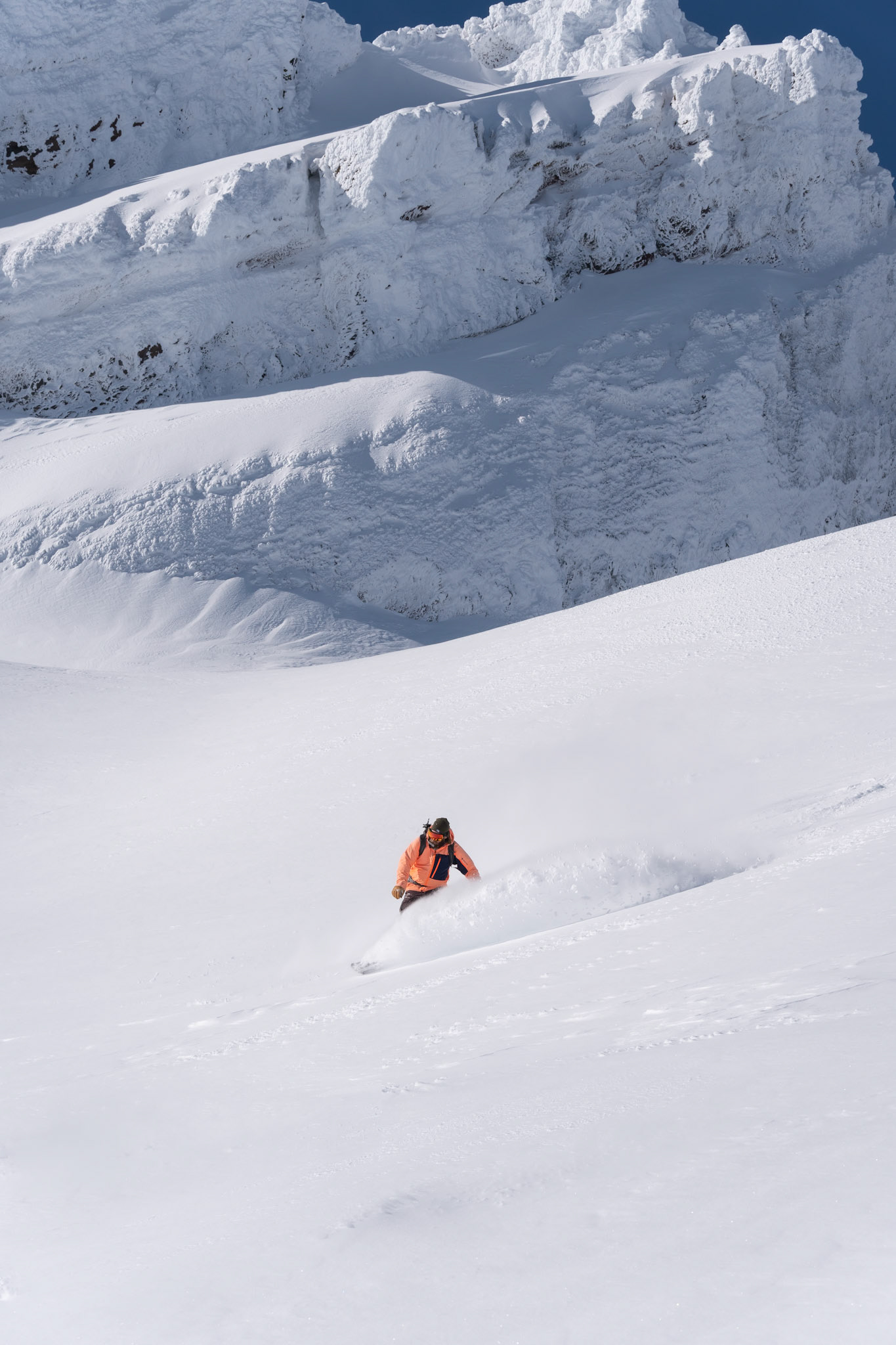 Tyler riding the ramp on Broken Top