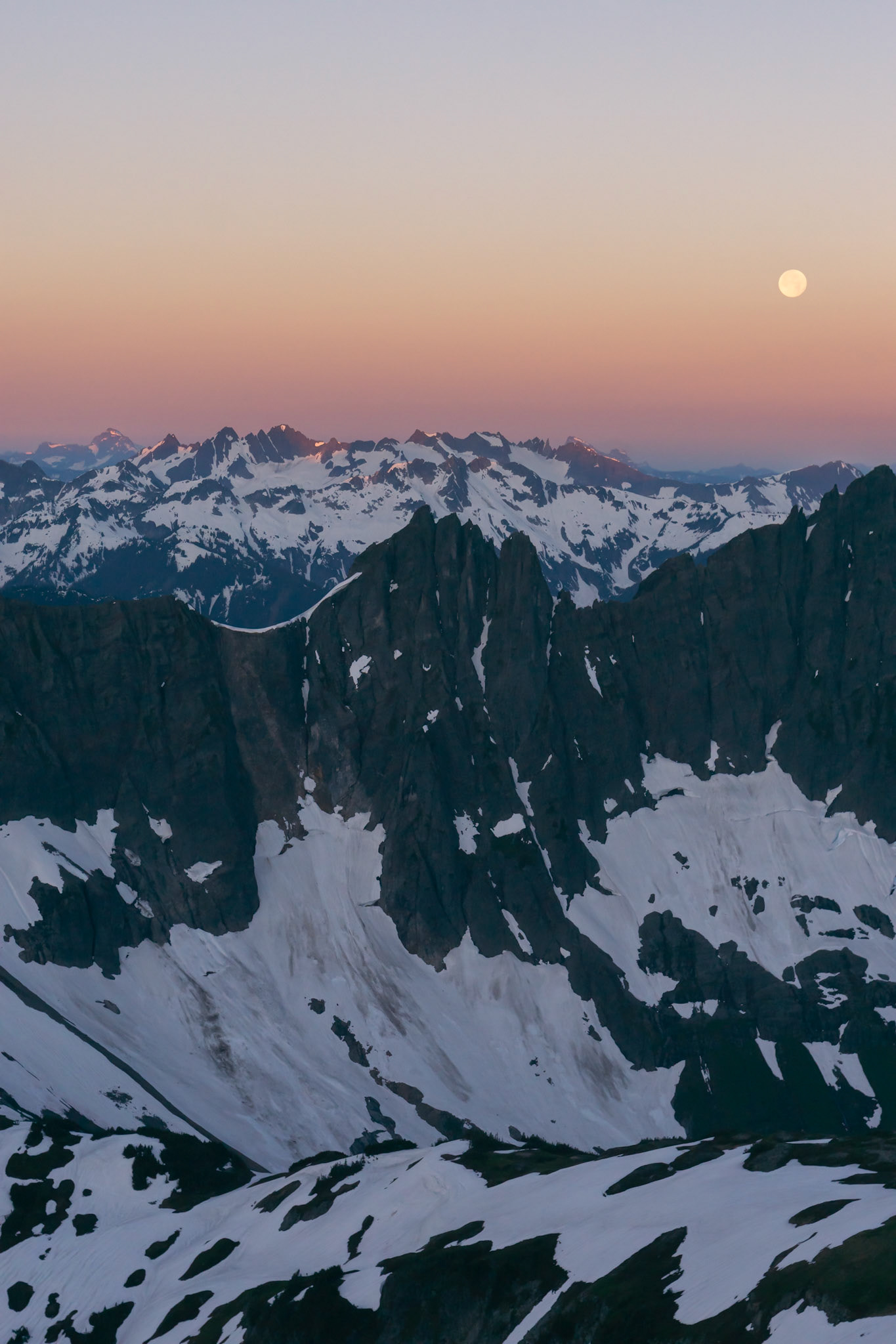 Sunrise and supermoon over Johannesburg