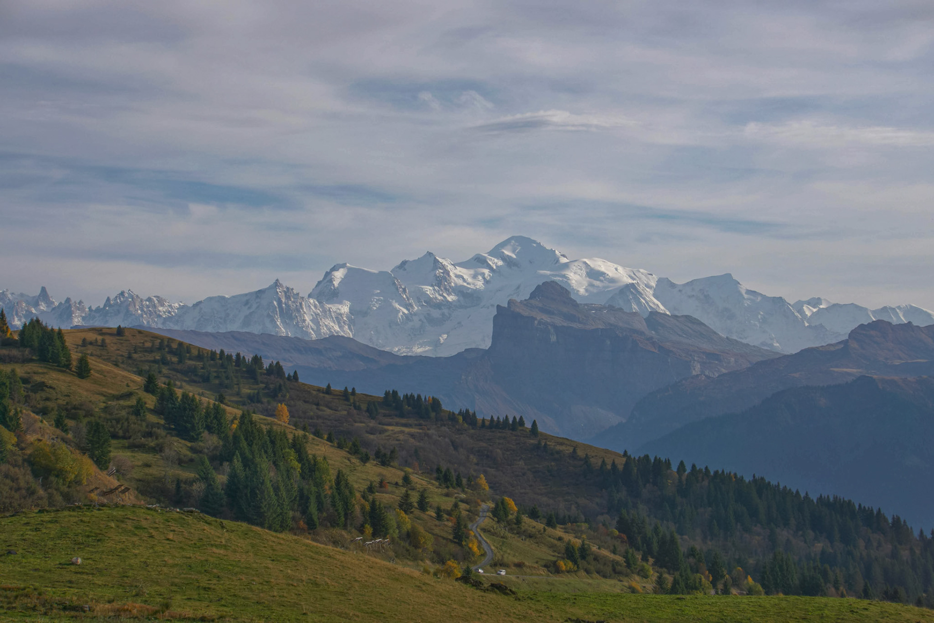 Mont Blanc from Montriond, France