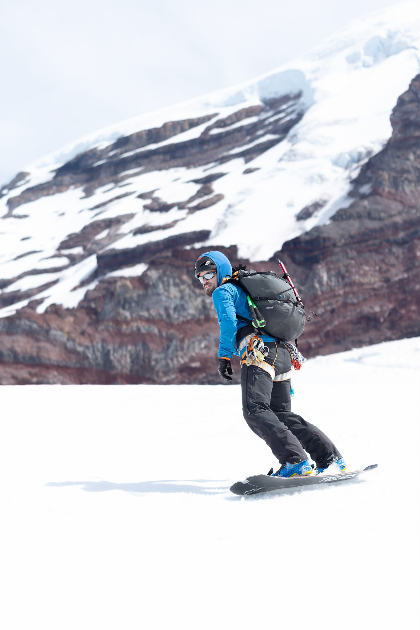 Michael snowboarding, Coleman Glacier