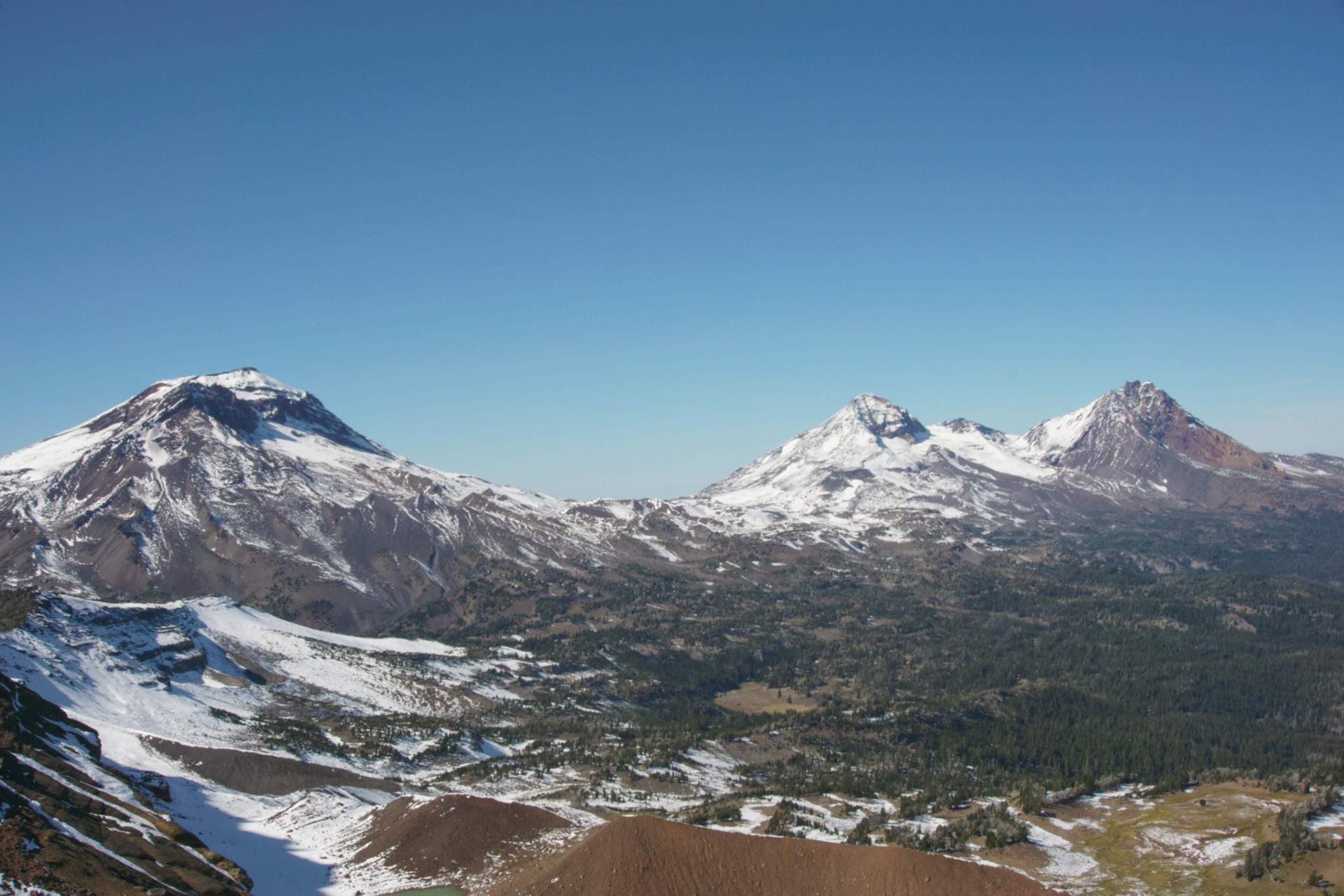 The Three Sisters as seen atop Broken Top