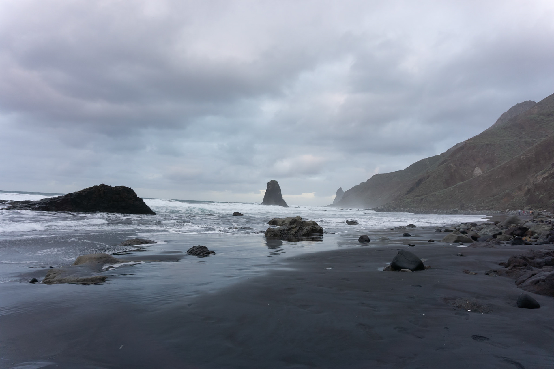 Black sand beach