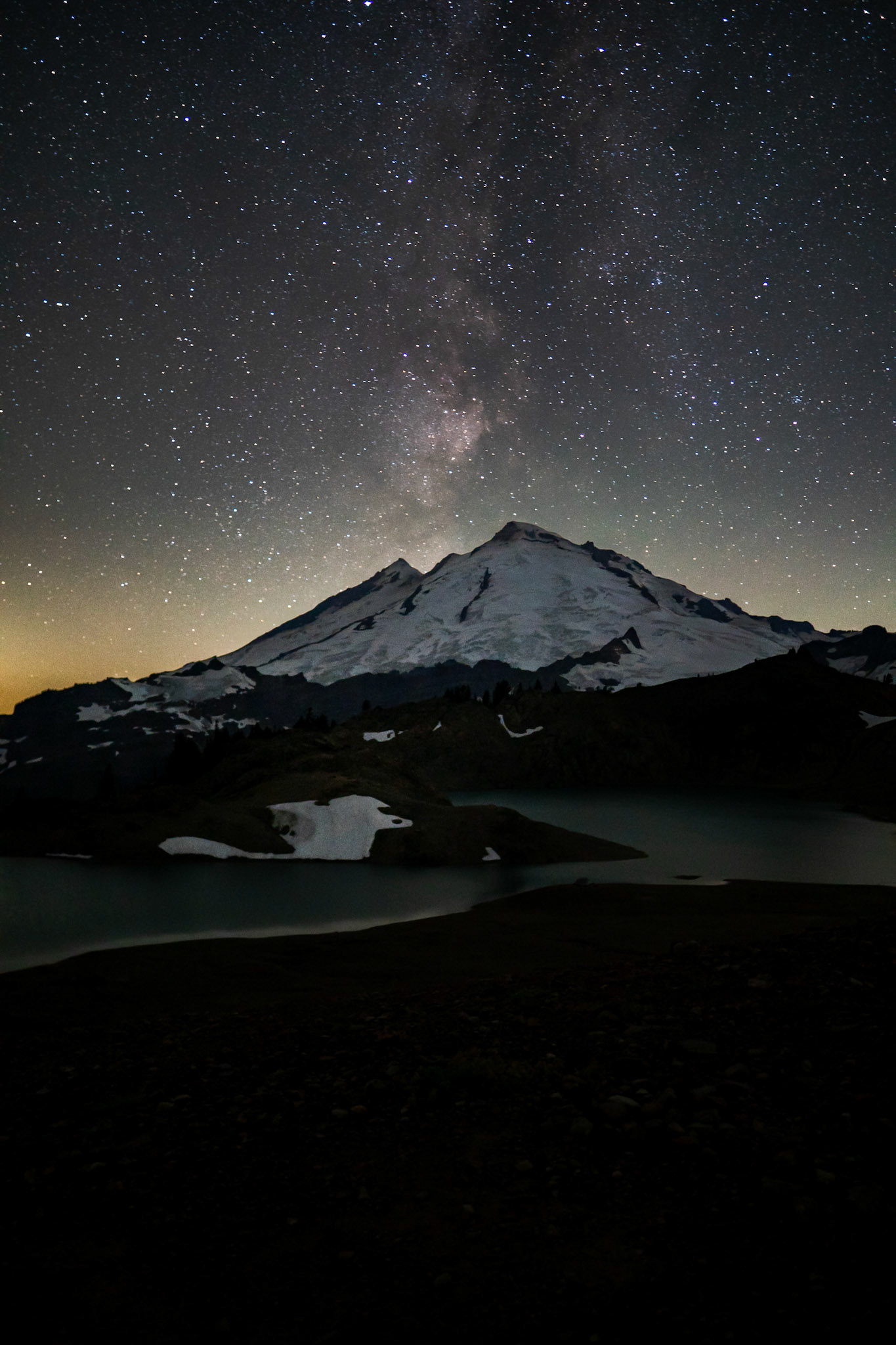 Milky way over Mt. Baker