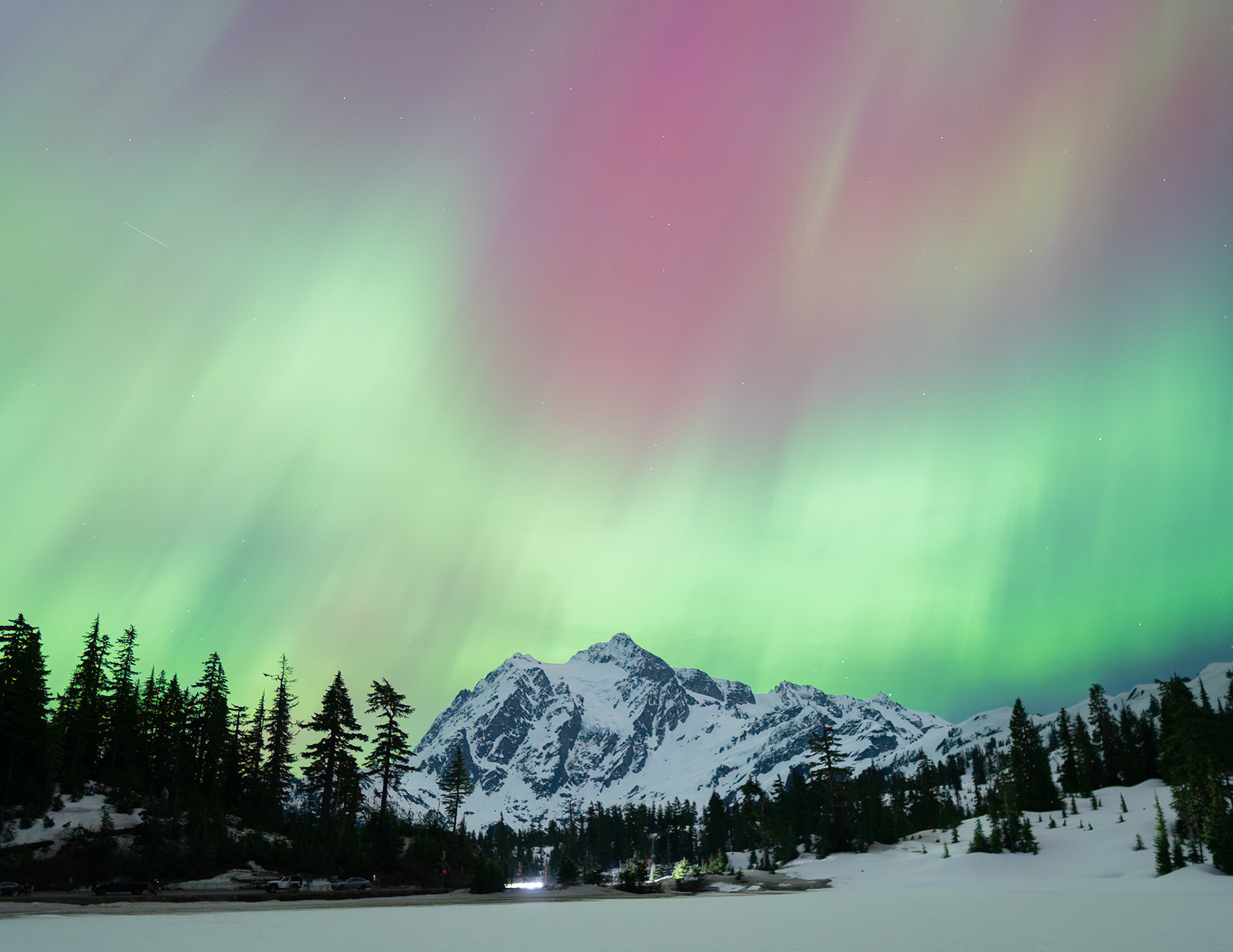 Aurora Borealis over Mt. Shuksan