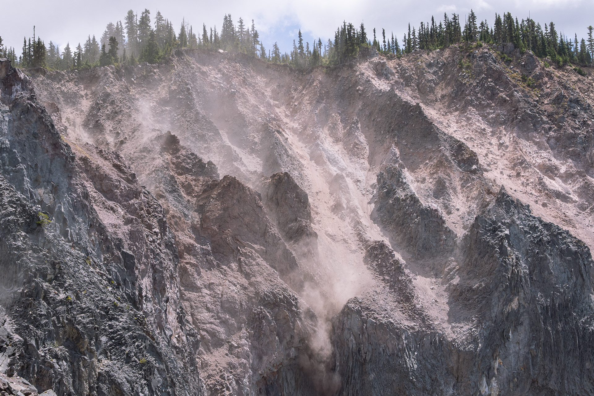 The Barrier. The naturally formed lava flow holding back Garibaldi Lake