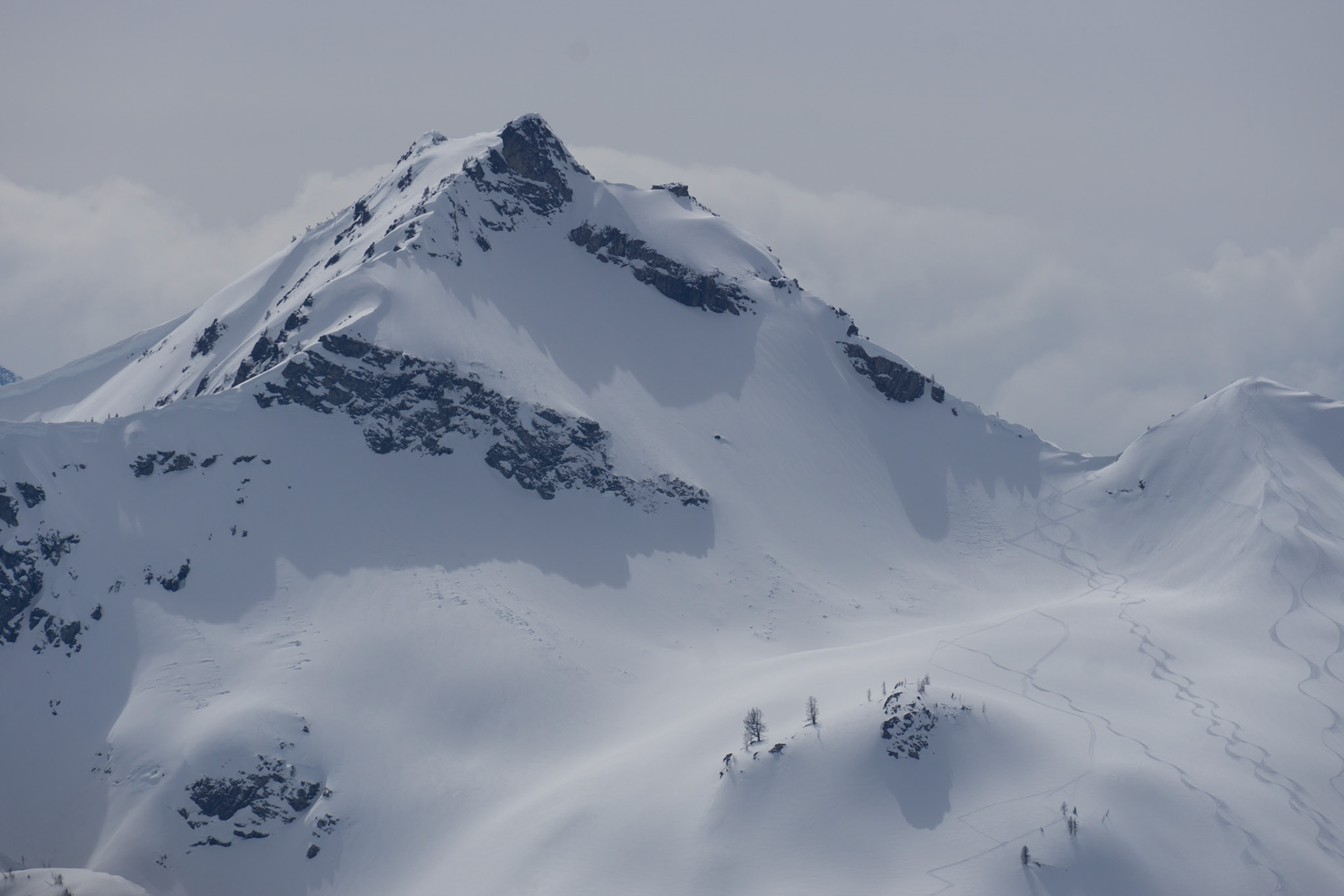Ski tracks by Washington Pass